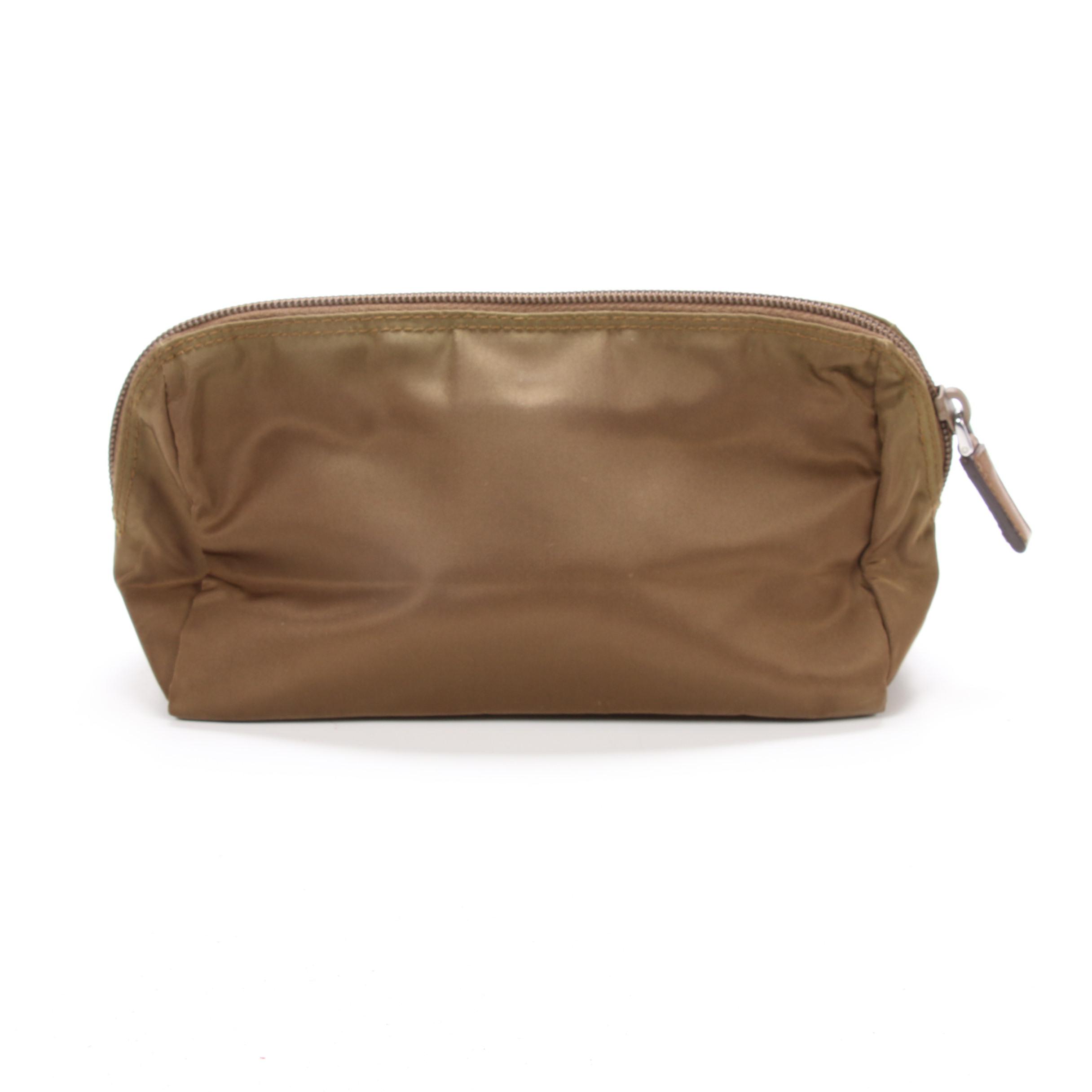 Prada Accessory Bag in Canvas with Saffiano Leather Accents