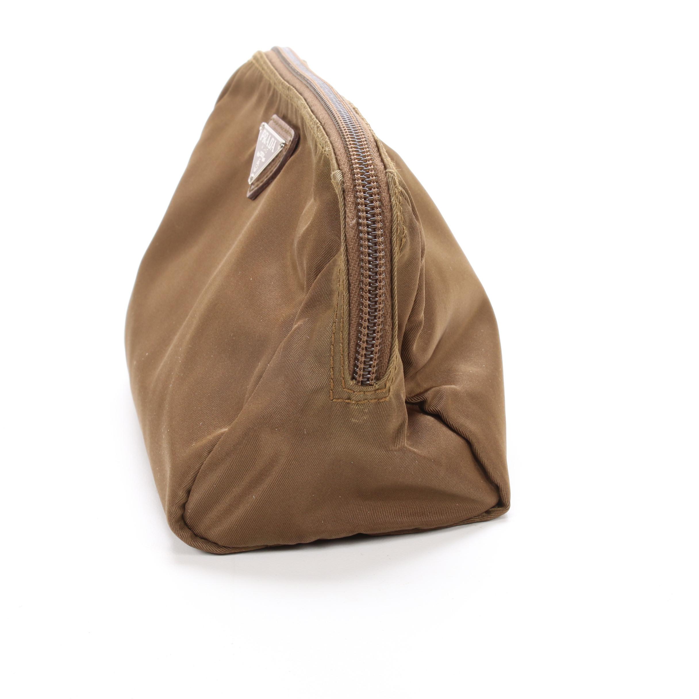 Prada Accessory Bag in Canvas with Saffiano Leather Accents