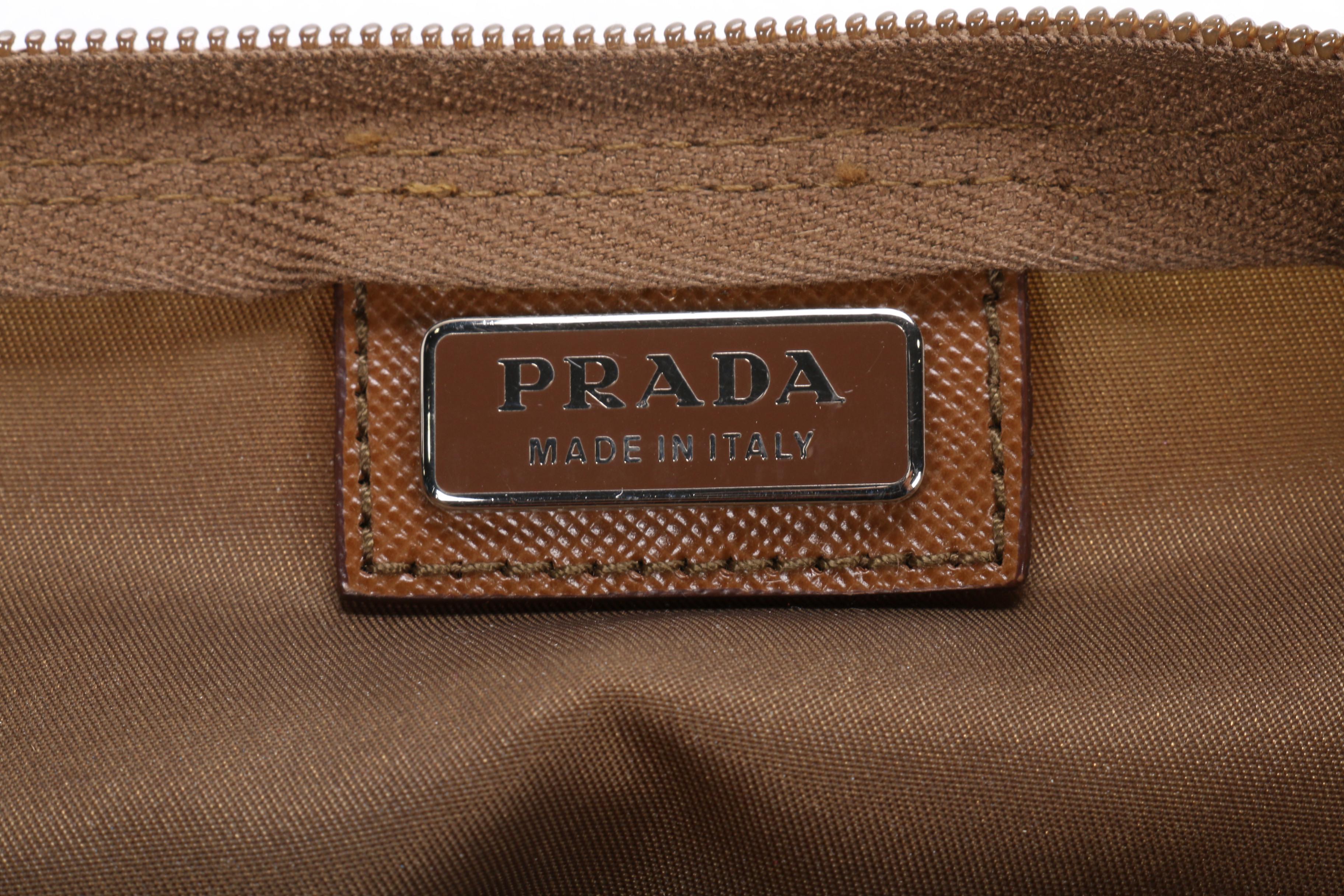 Prada Accessory Bag in Canvas with Saffiano Leather Accents