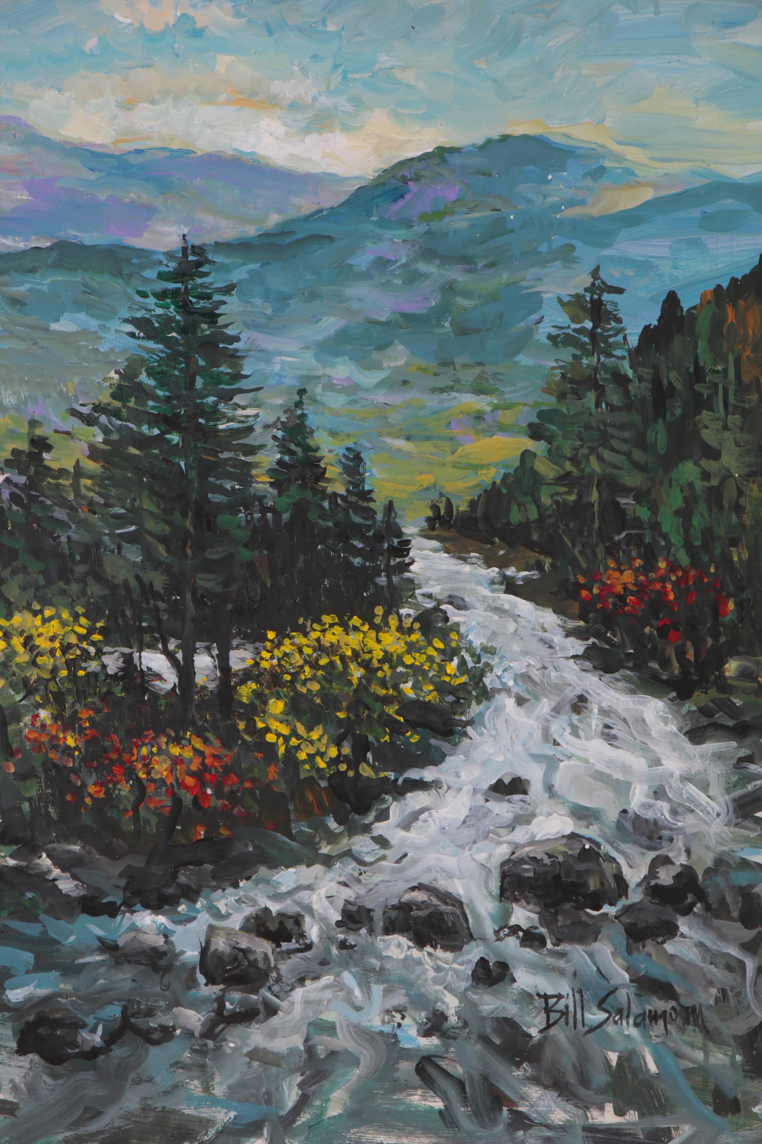 Bill Salamon Landscape Acrylic Painting, Late 20th Century