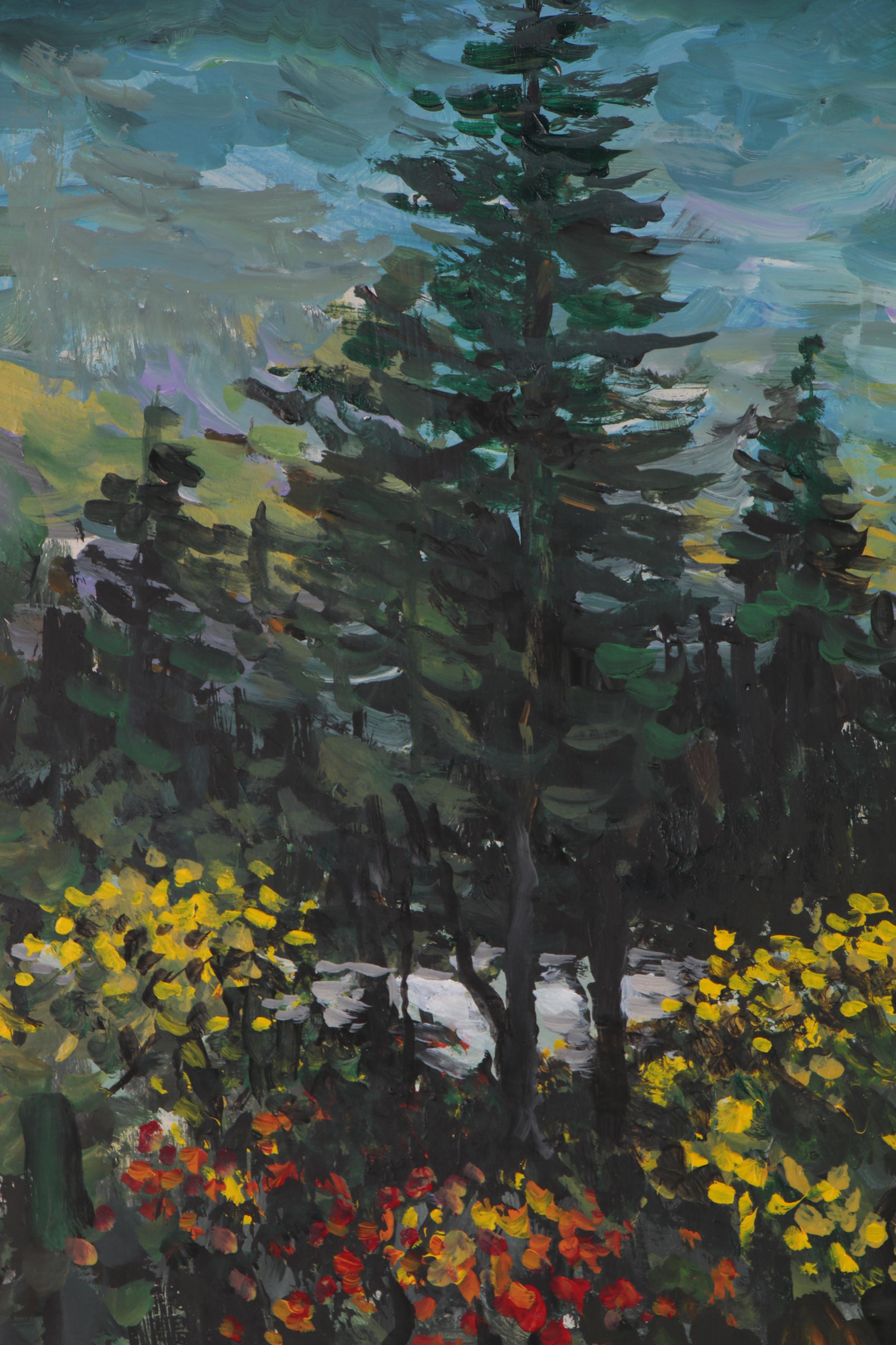 Bill Salamon Landscape Acrylic Painting, Late 20th Century