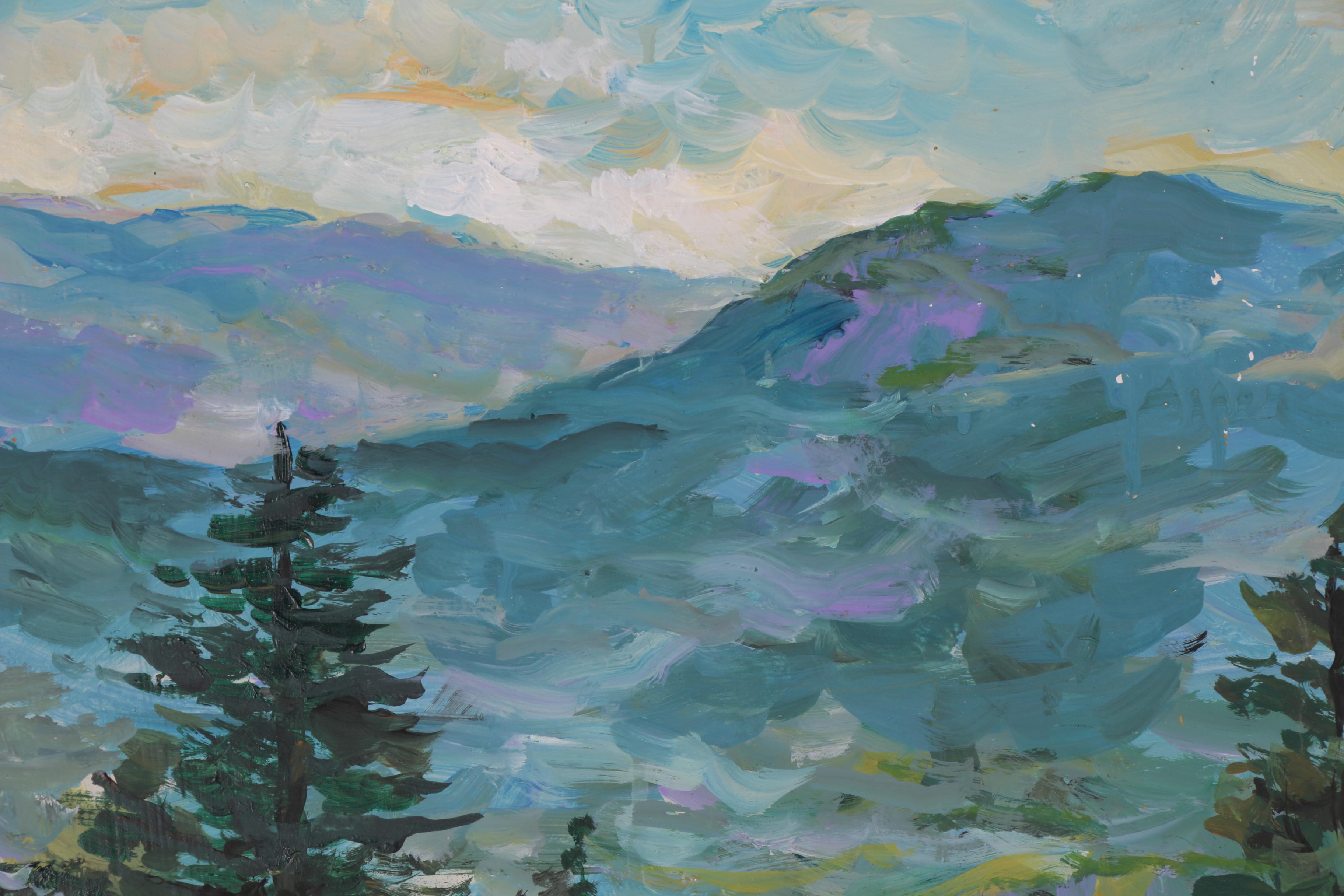 Bill Salamon Landscape Acrylic Painting, Late 20th Century