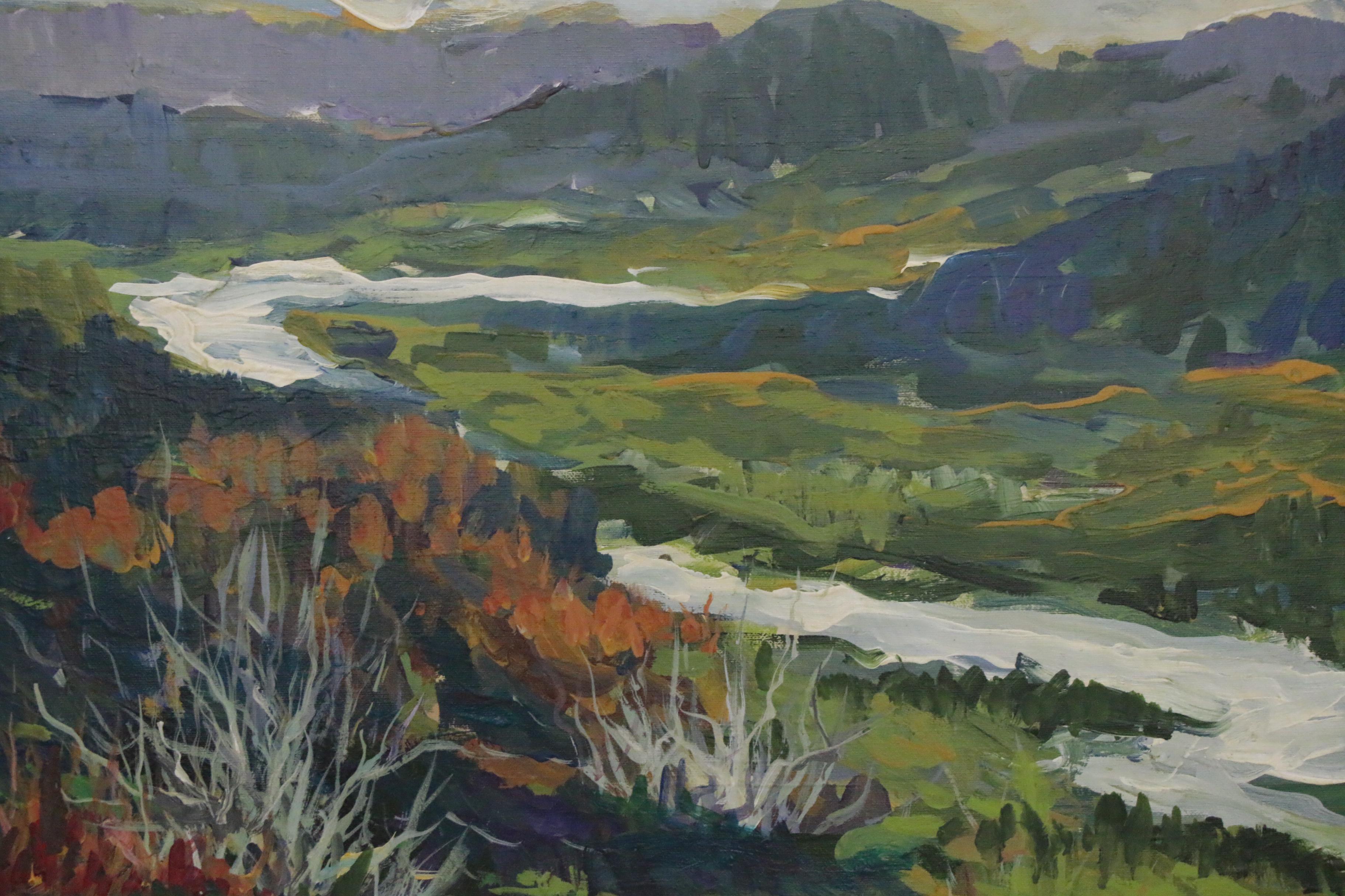 Bill Salamon Landscape Acrylic Painting, Late 20th Century