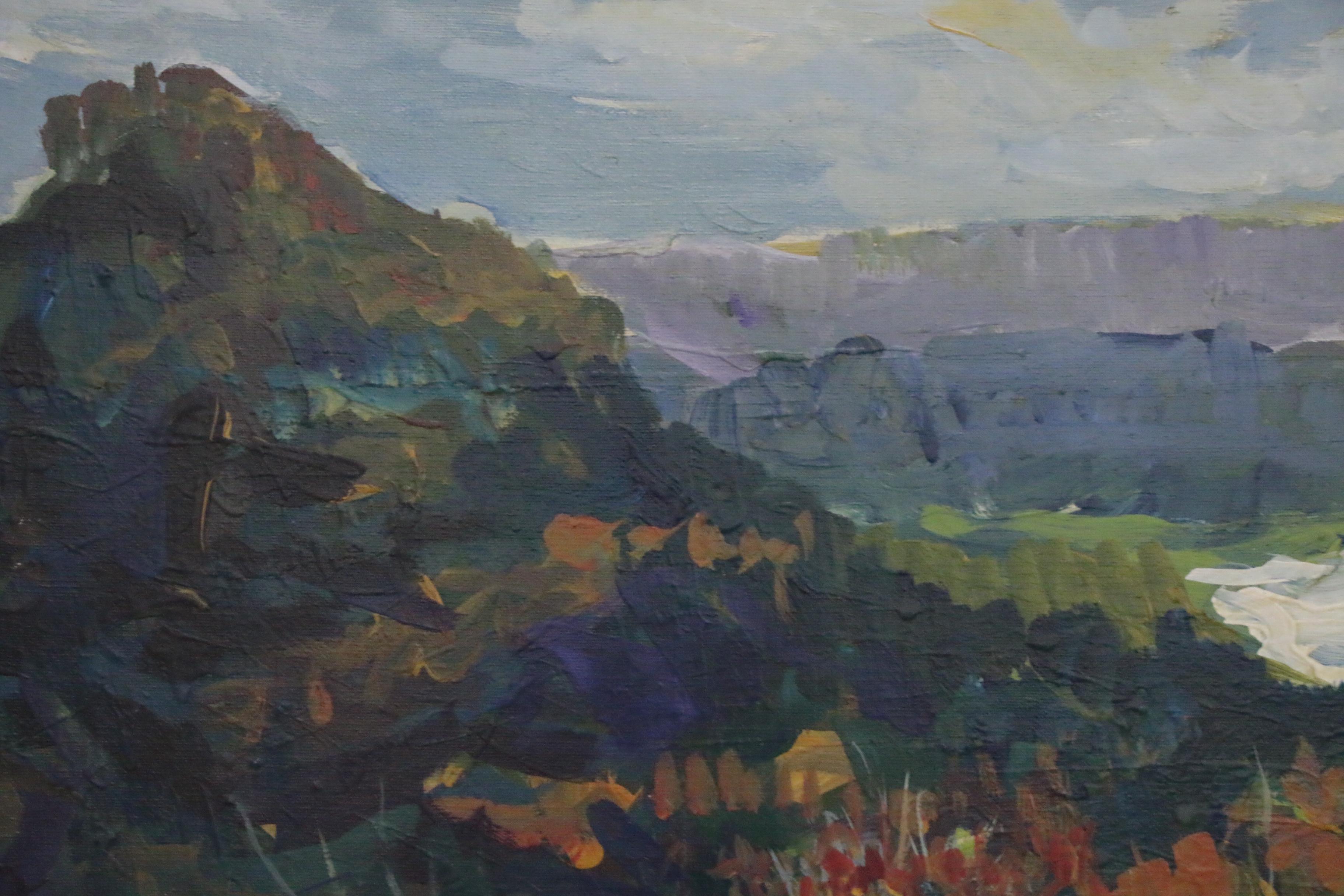 Bill Salamon Landscape Acrylic Painting, Late 20th Century