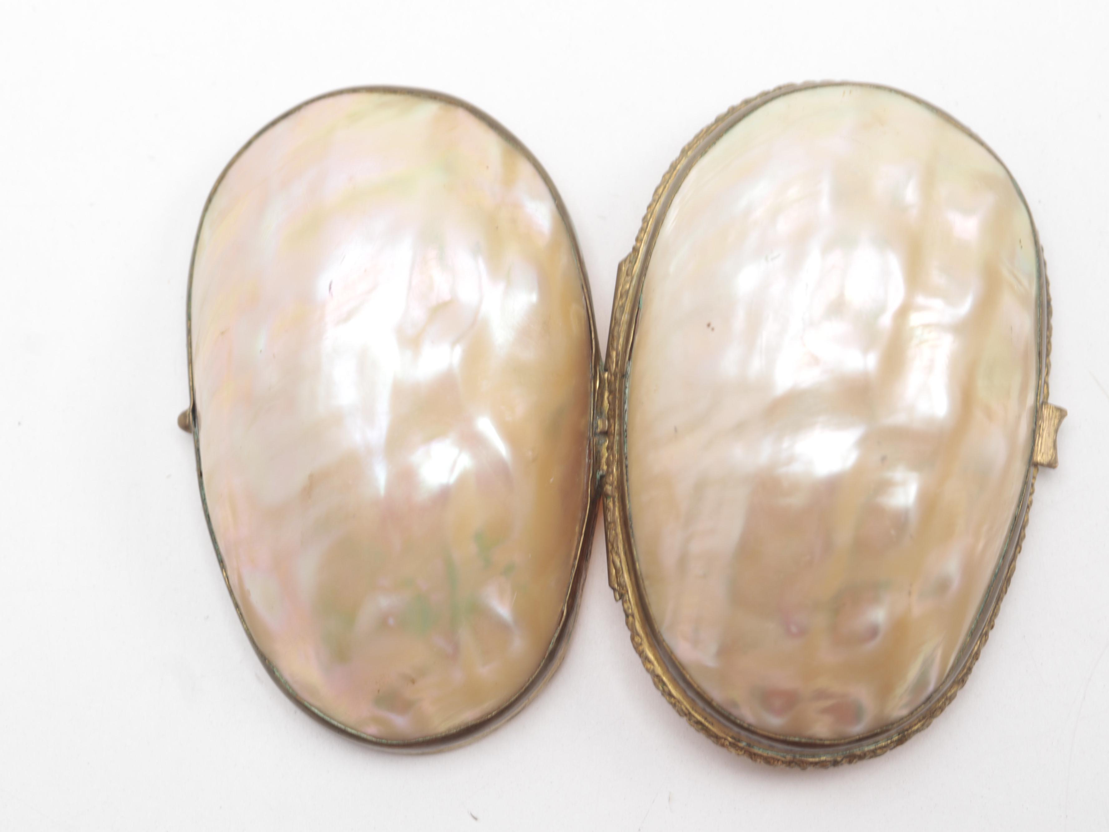 Mother-of-Pearl and Brass Box