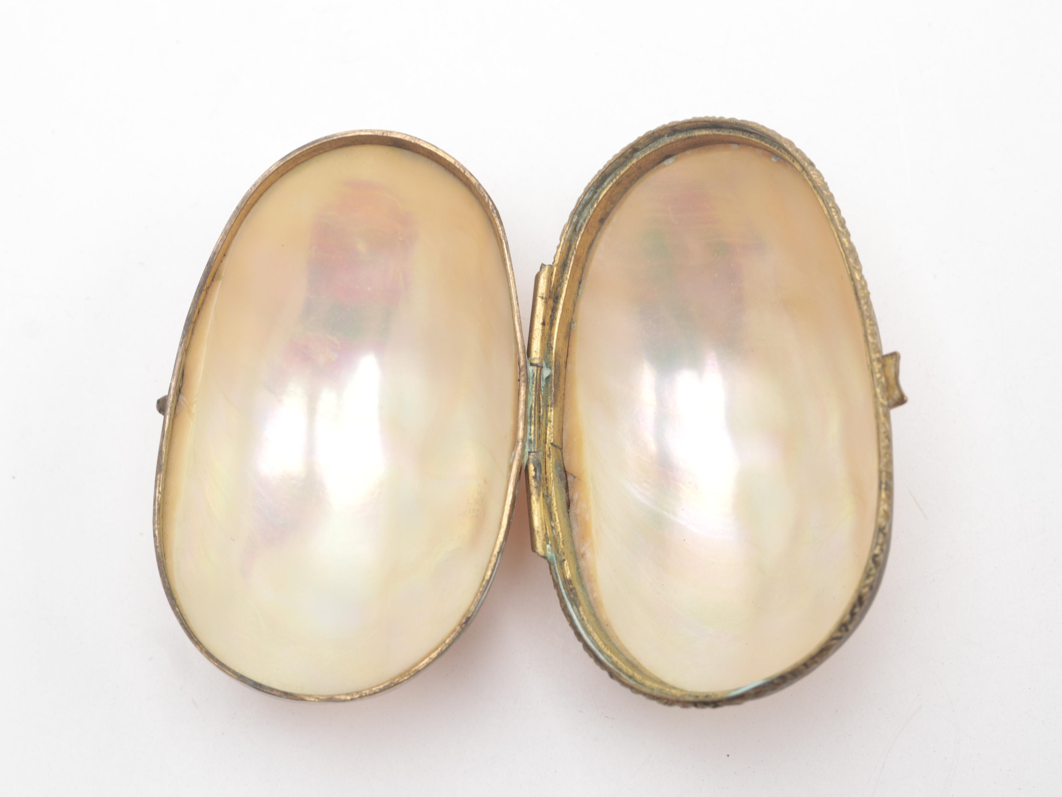 Mother-of-Pearl and Brass Box
