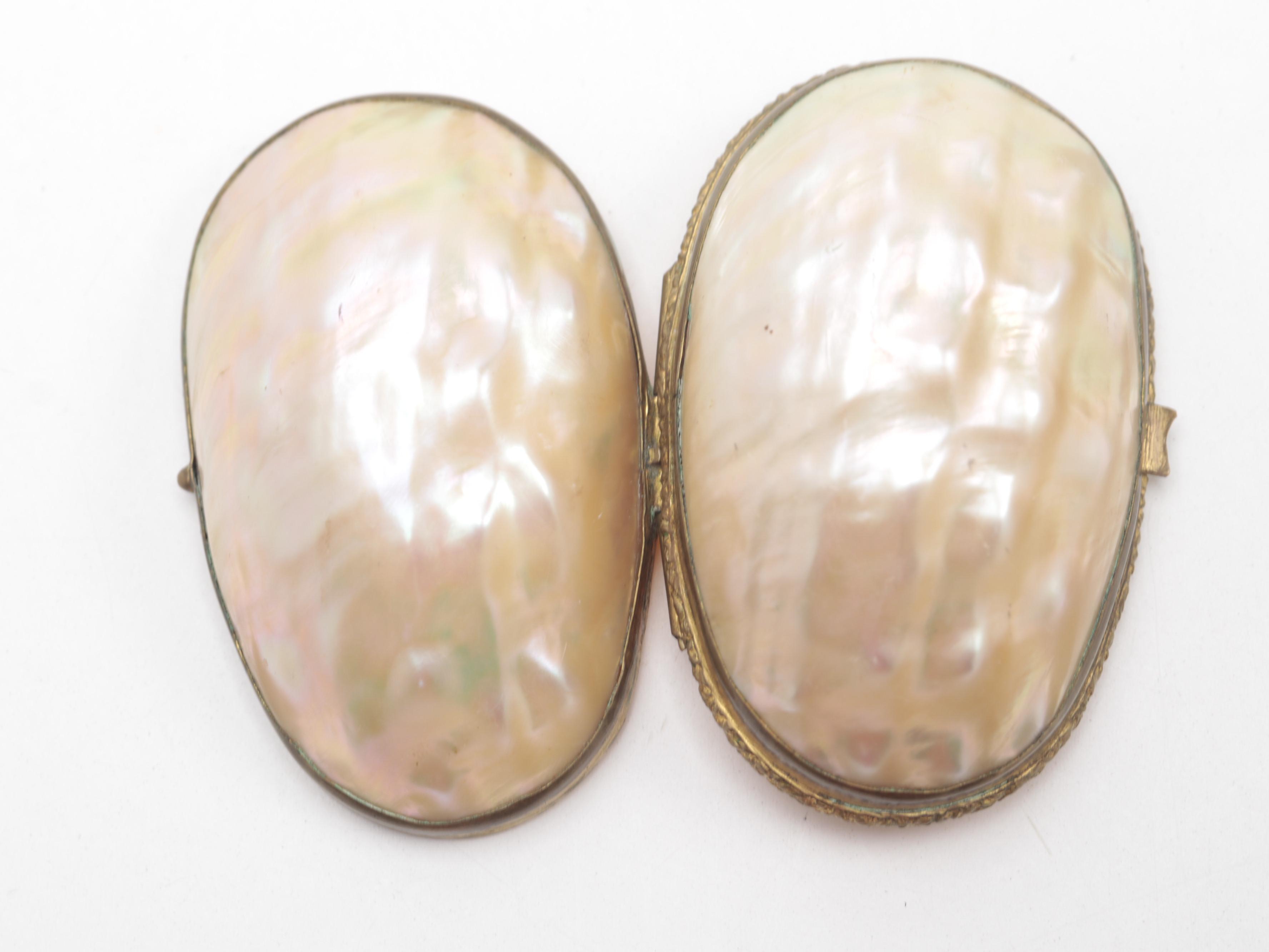 Mother-of-Pearl and Brass Box