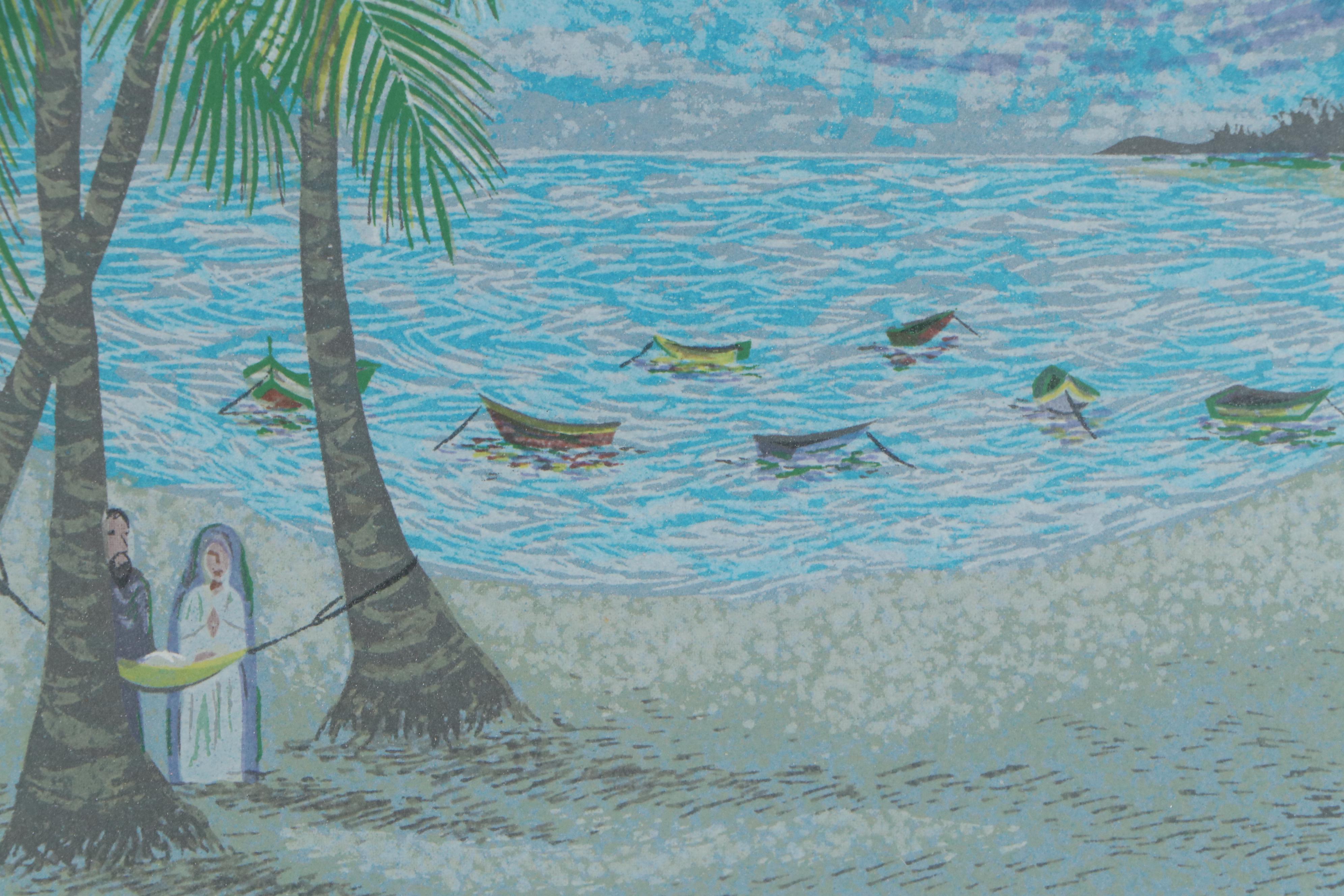 Lizette Lugo Serigraph "Vaciamiento del Pescador (Fisherman's Emptying)," 1991