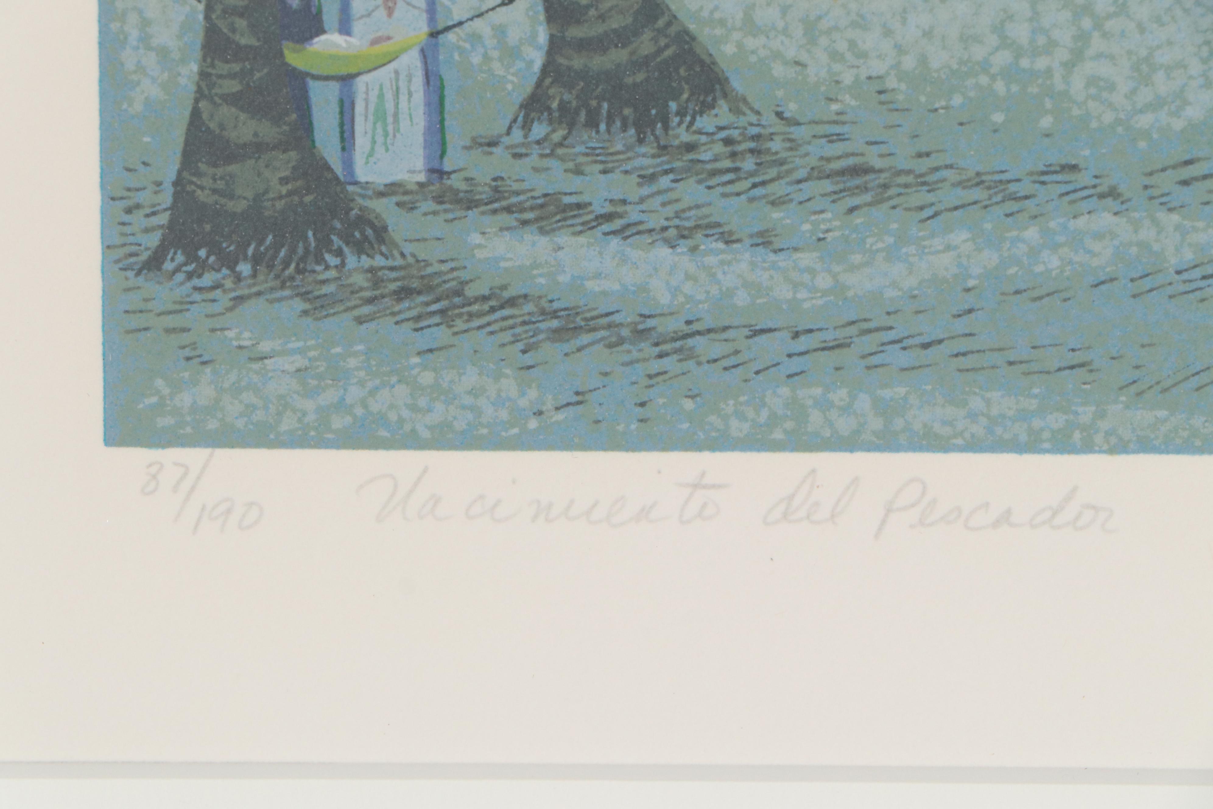 Lizette Lugo Serigraph "Vaciamiento del Pescador (Fisherman's Emptying)," 1991