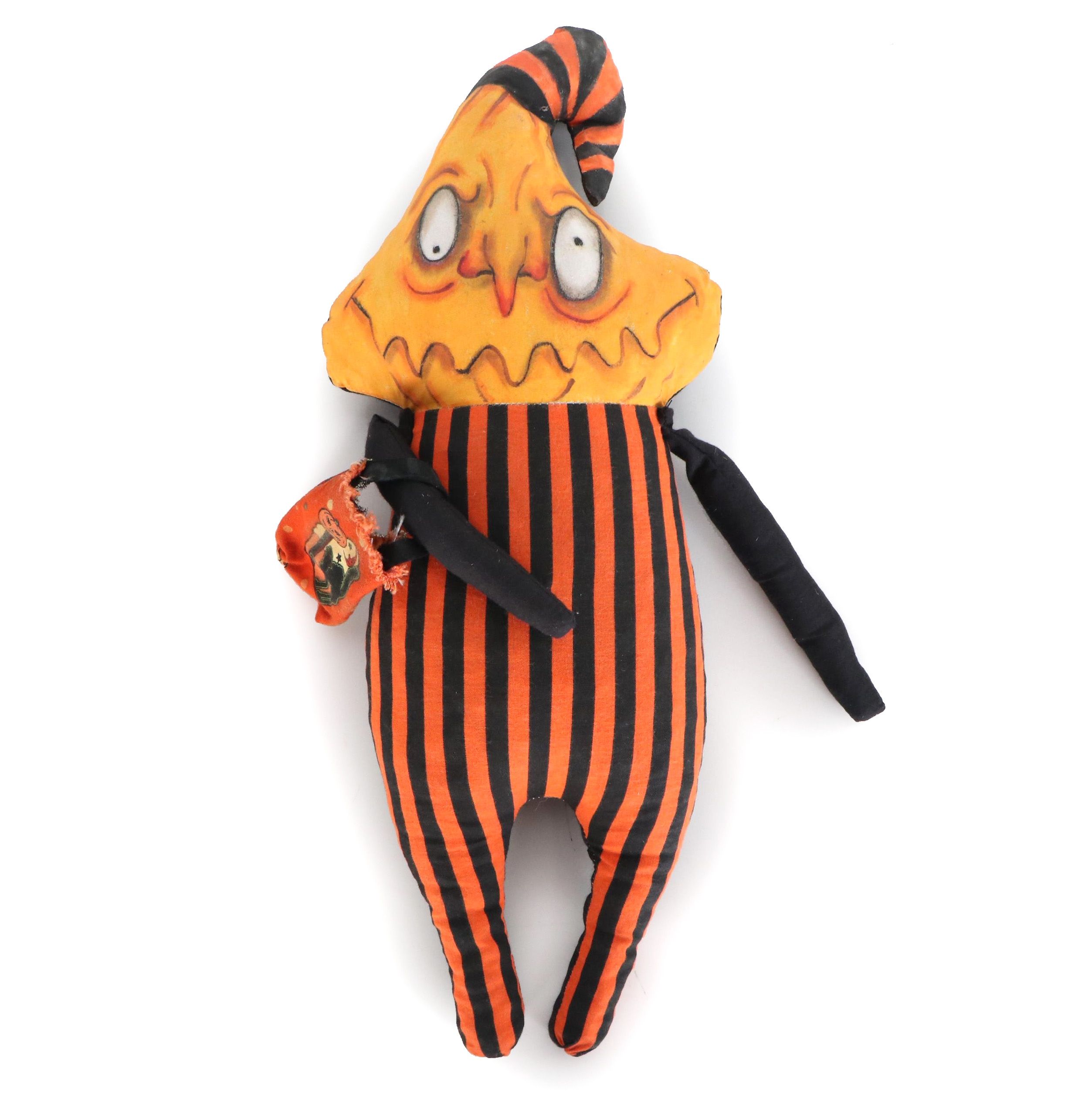 Debra Klopp Handmade "Jack O' Lantern" Halloween Art Doll