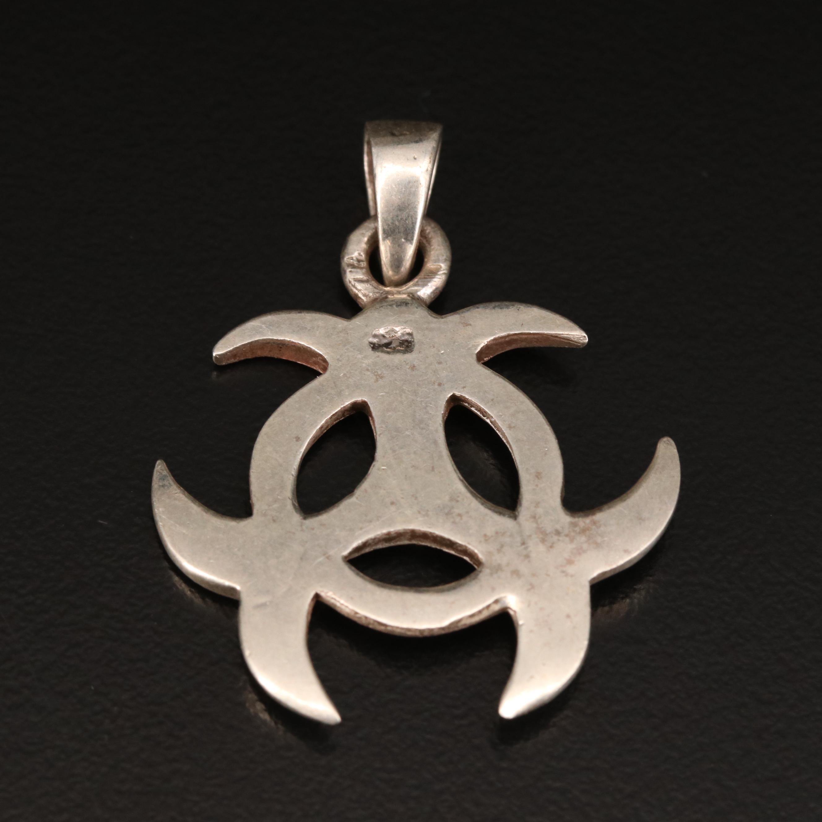 Sterling Silver Biohazard Symbol Pendant
