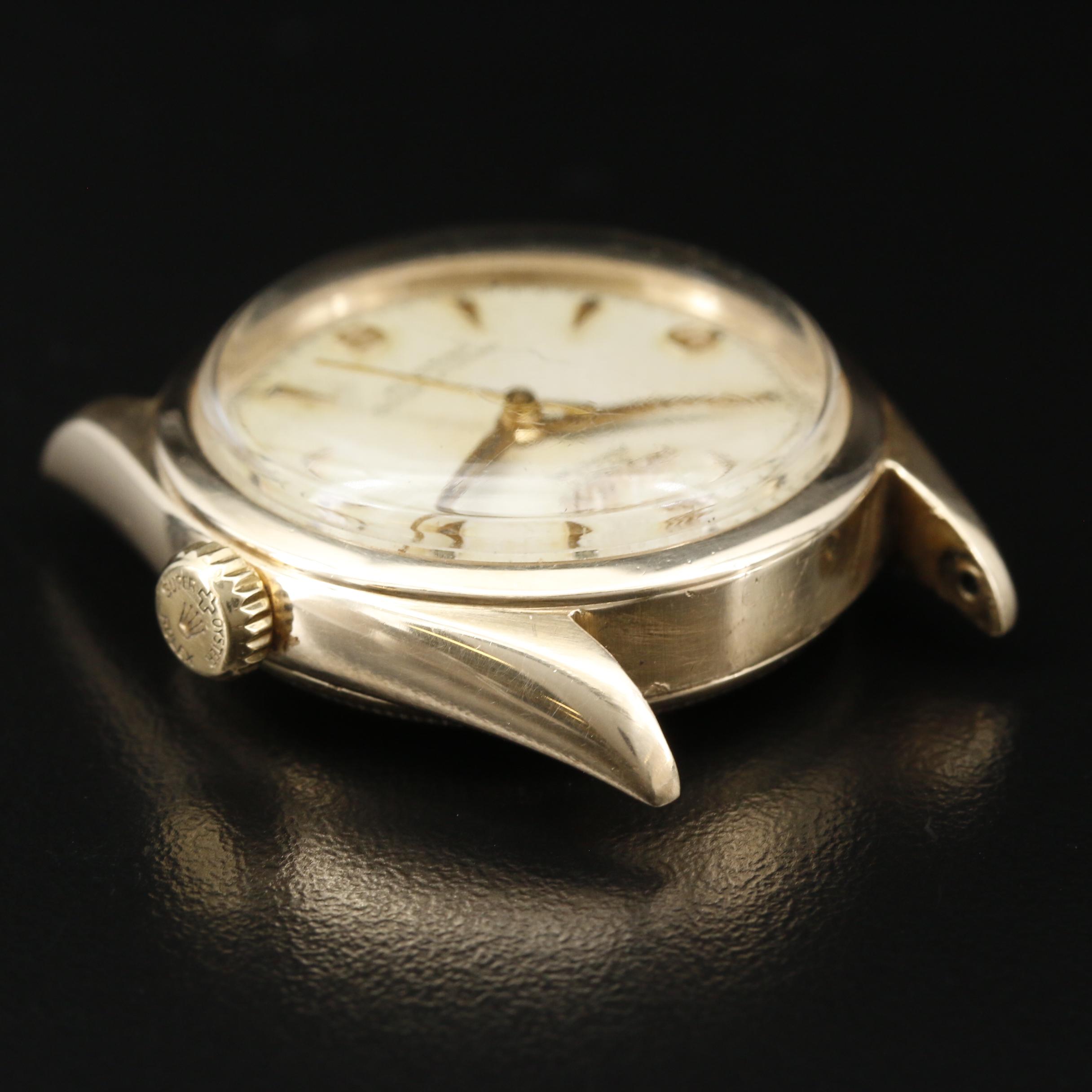 1952 Rolex Oyster Perpetual Bubble Back 14K Automatic Watch