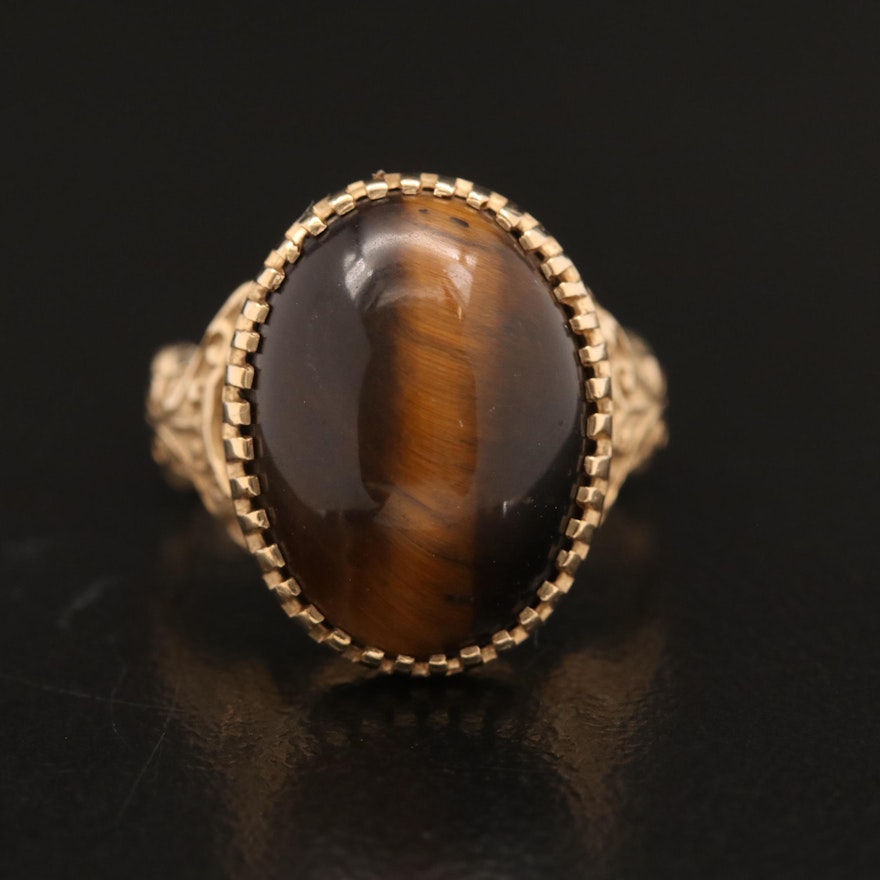 Vintage 14K Tiger's Eye Ring