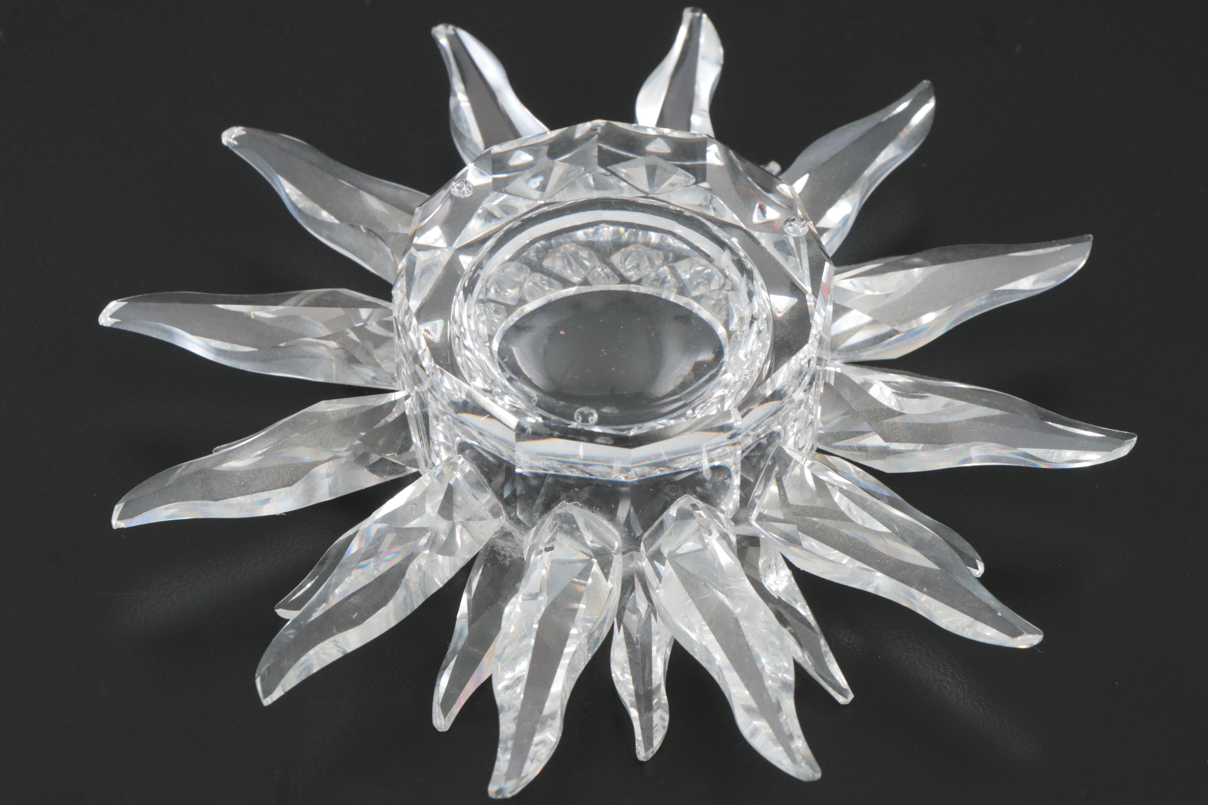 Swarovski Crystal "Solaris" Candle Holder with "Solifor" Bud Vase and More