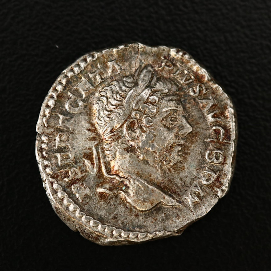 Ancient Roman Imperial AR Denarius of Geta, ca. 209 A.D.