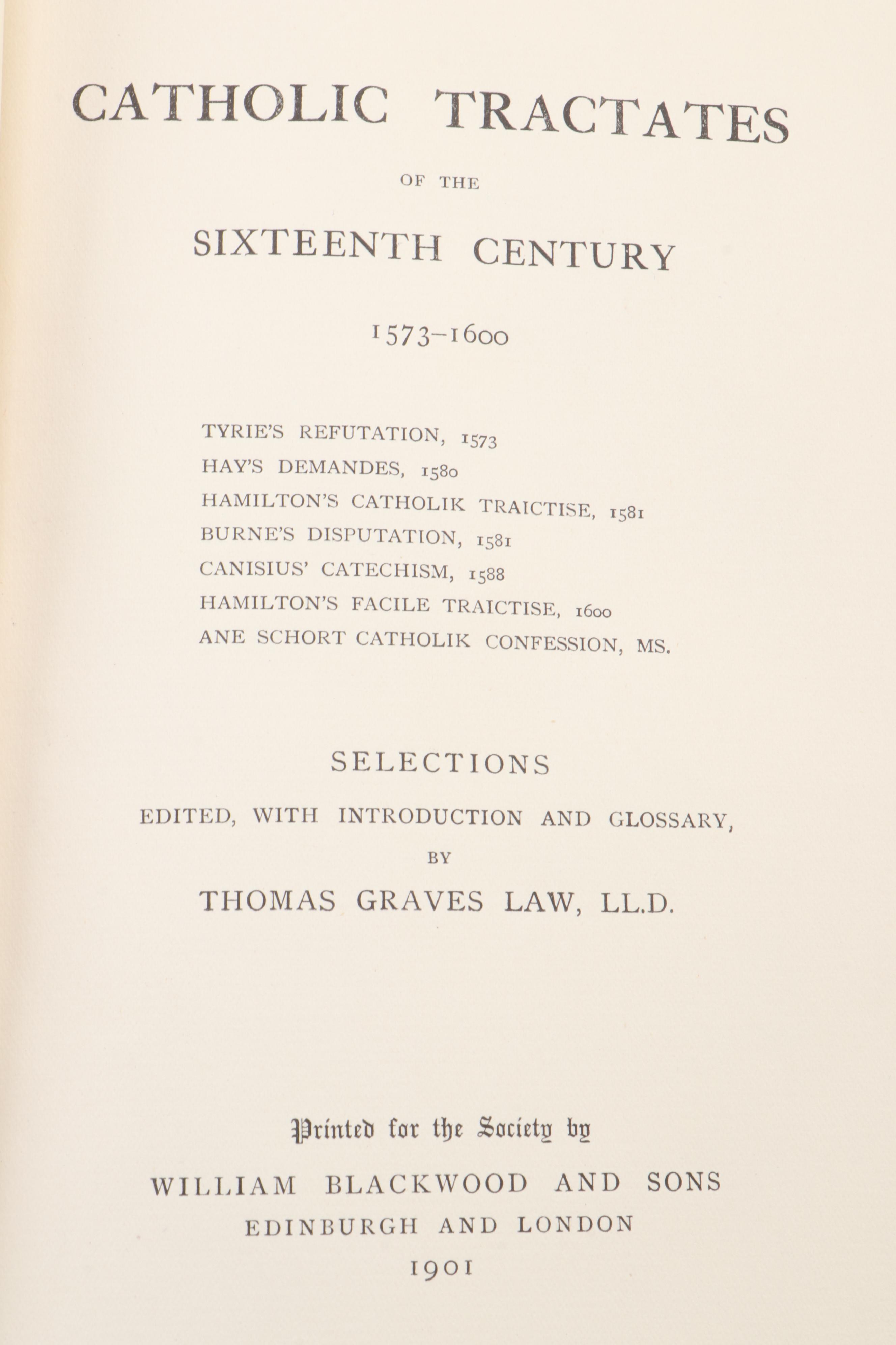 First Series "Scottish Text Society" Partial Set, Late 19th/Early 20th Century
