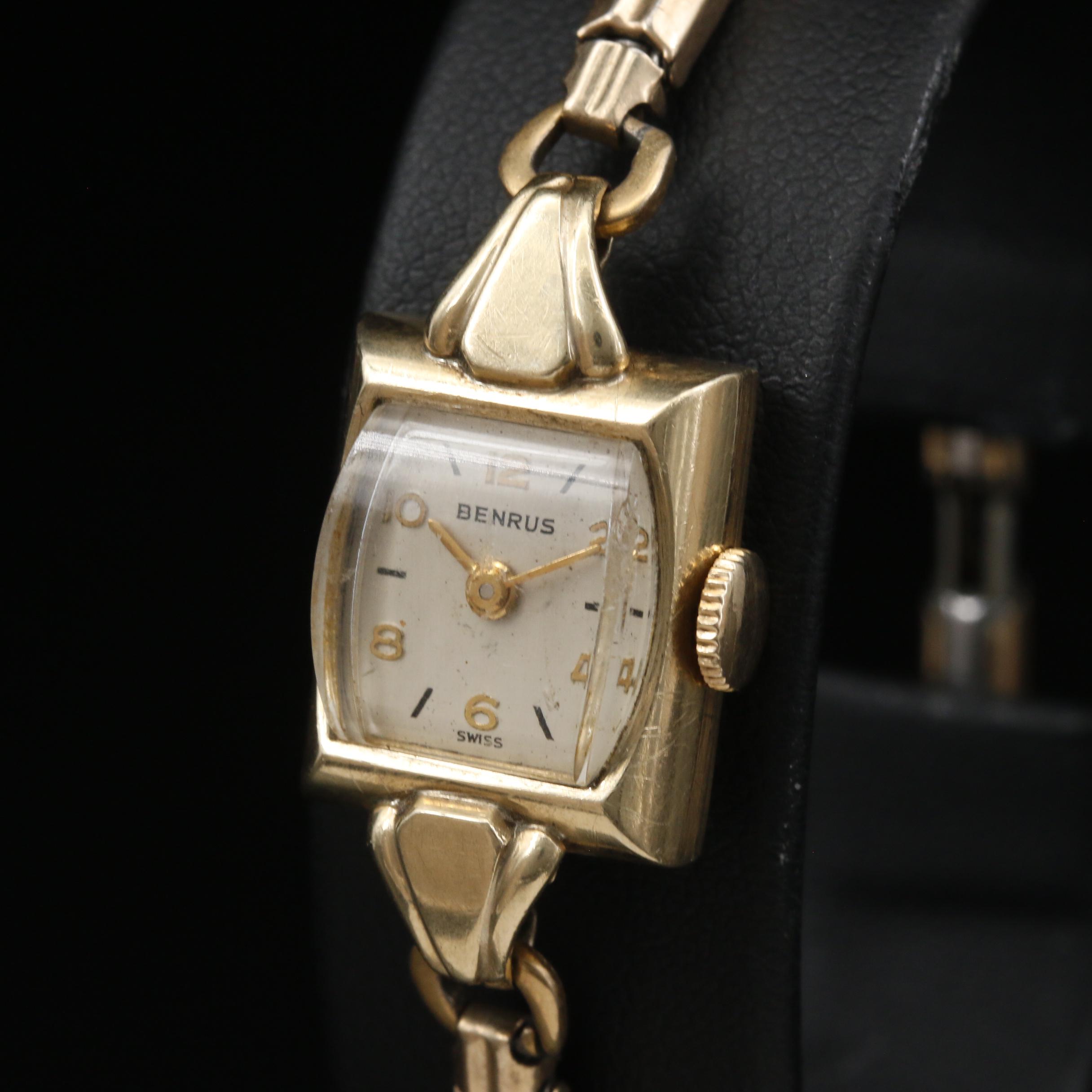Vintage Benrus 14K Gold Stem Wind Watch