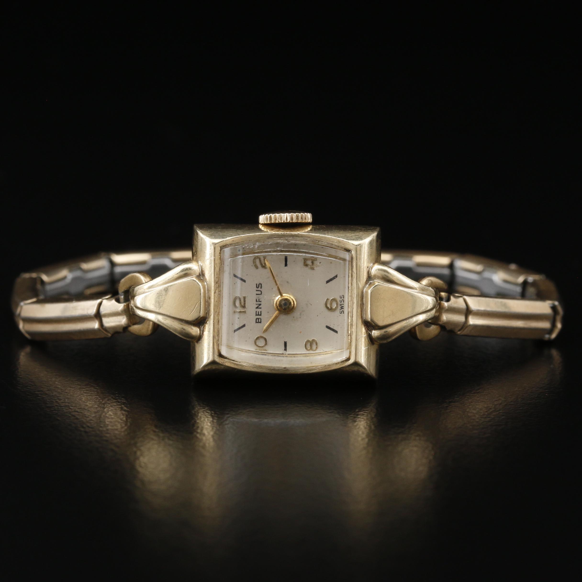 Vintage Benrus 14K Gold Stem Wind Watch