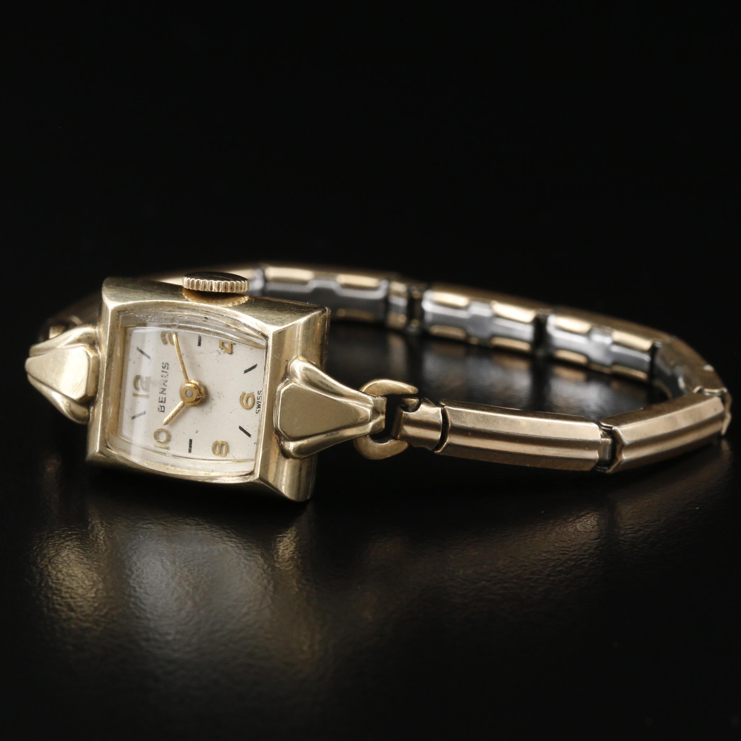 Vintage Benrus 14K Gold Stem Wind Watch