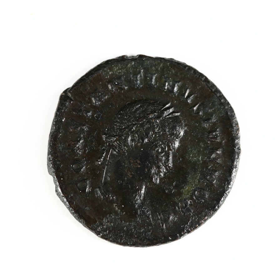 Ancient Roman Imperial AE Follis Coin of Constantine II as Caesar, ca. 323 A.D.