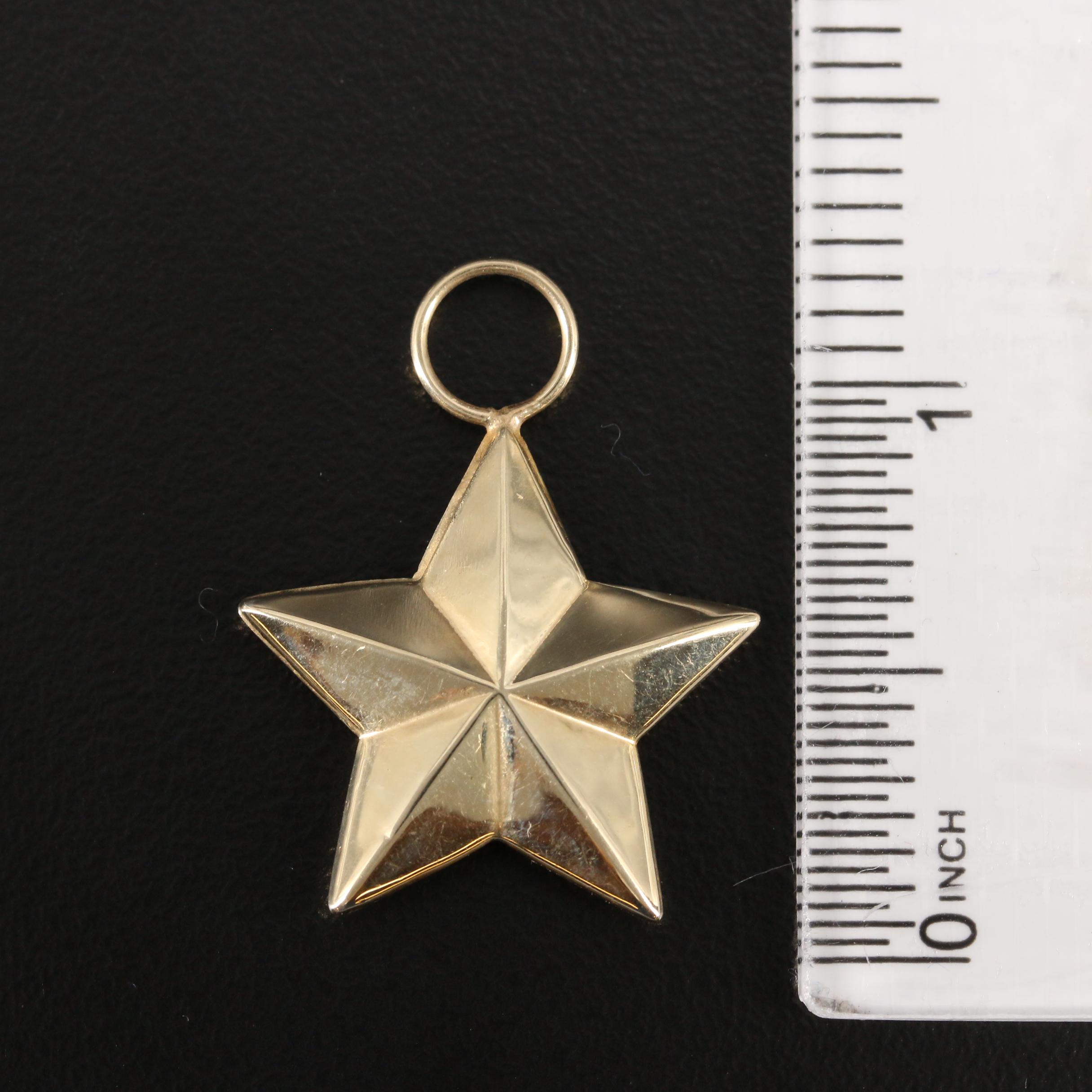 14K Stars and Enamel Heart Earring Enhancers