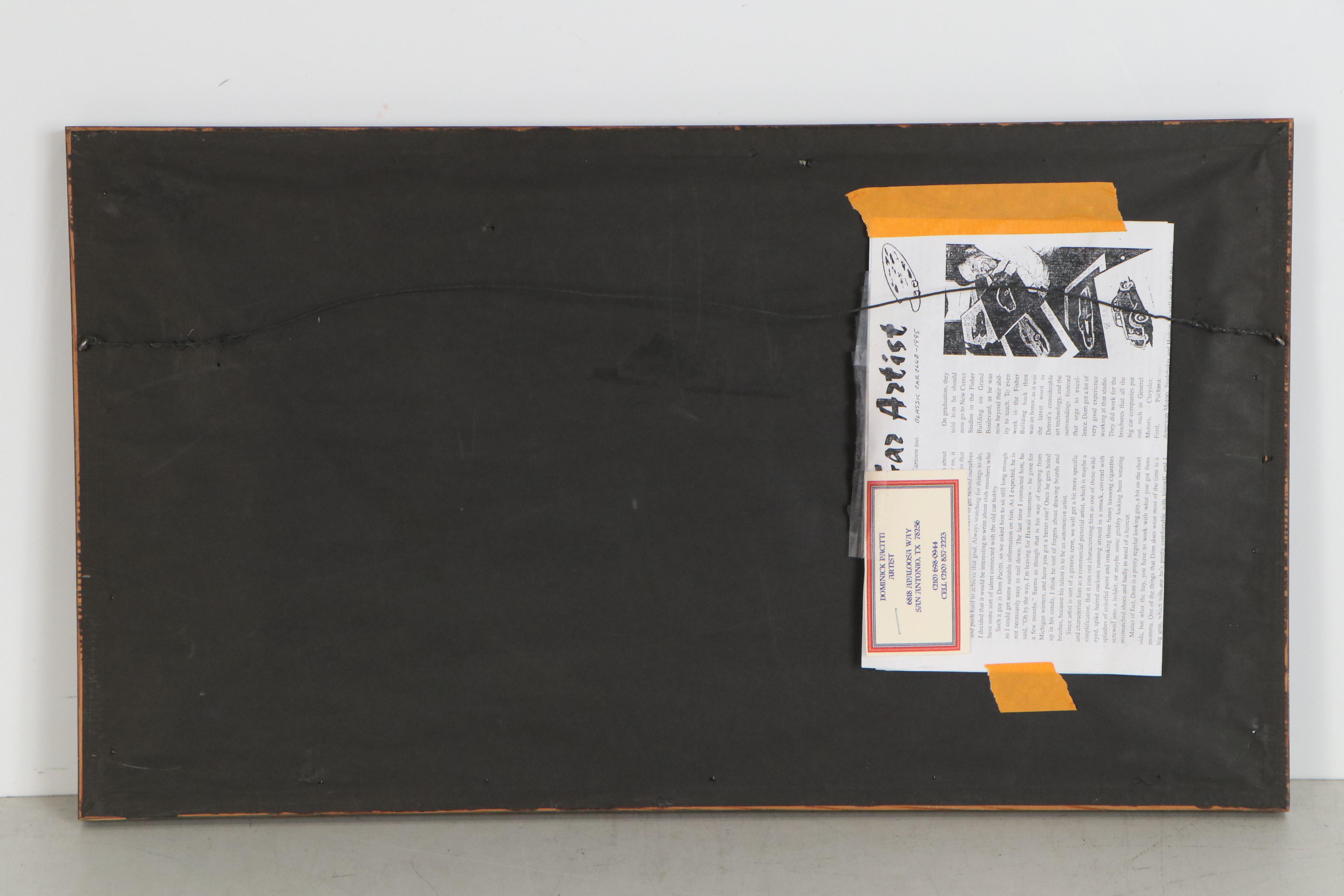 Dom Pacitti Gouache Painting of Lincoln Zephyr, 1961