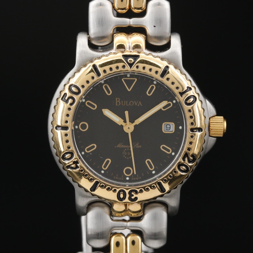 Bulova "Marine Star" Two Tone Stainless Steel Quartz Wristwatch