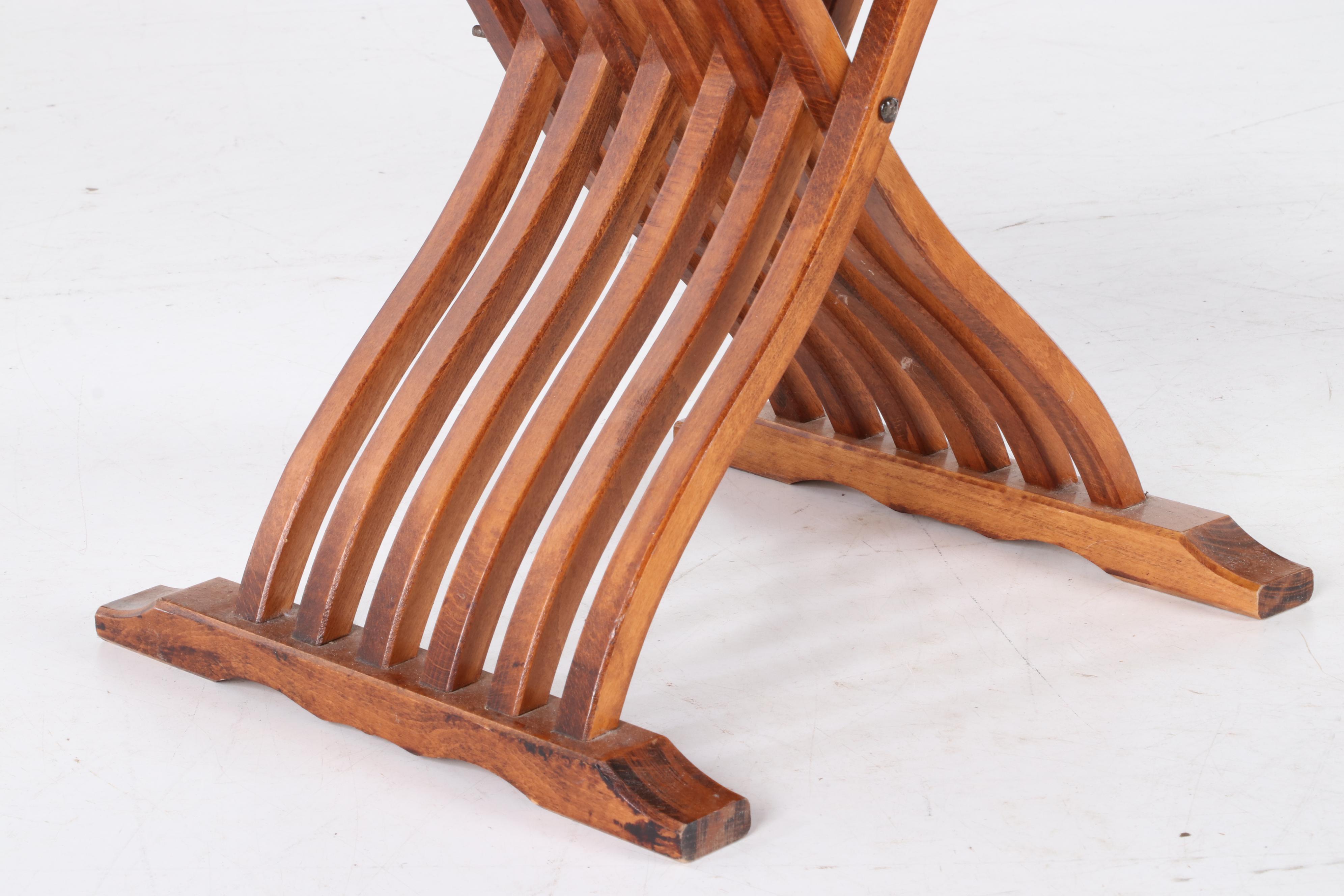 Italian Mahogany Savonarola Chess Table and Chairs, Late 20th Century
