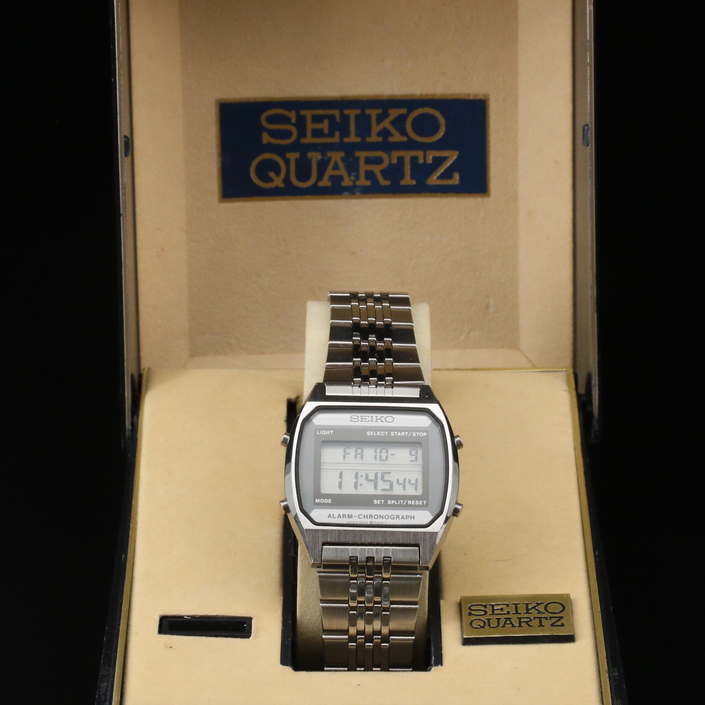 Vintage Seiko Digital LCD Stainless Steel Quartz Watch