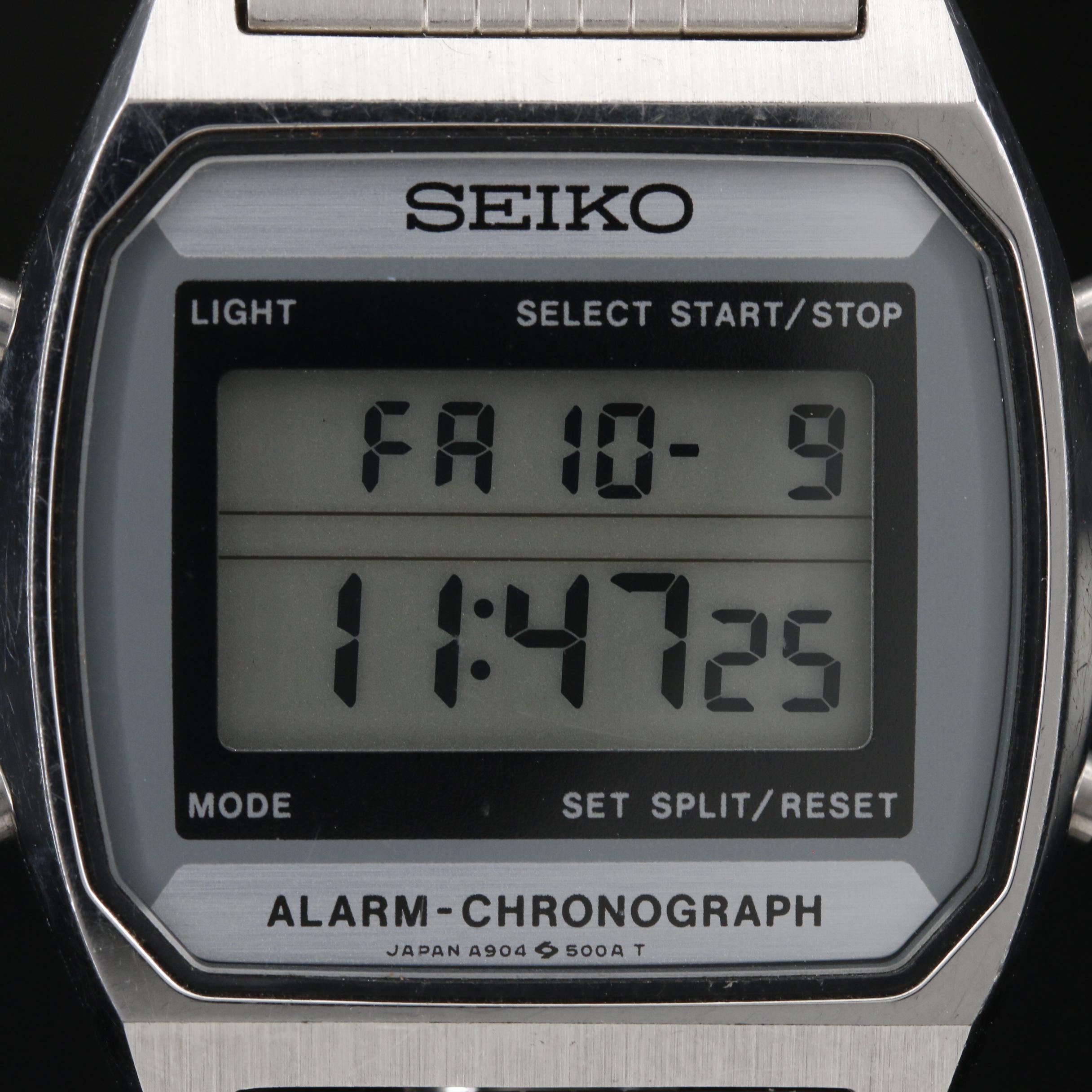 Vintage Seiko Digital LCD Stainless Steel Quartz Watch