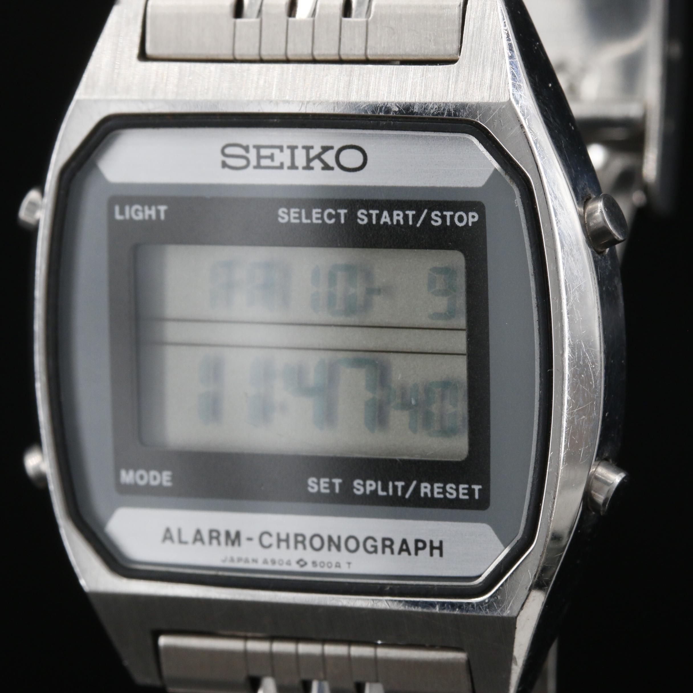 Vintage Seiko Digital LCD Stainless Steel Quartz Watch