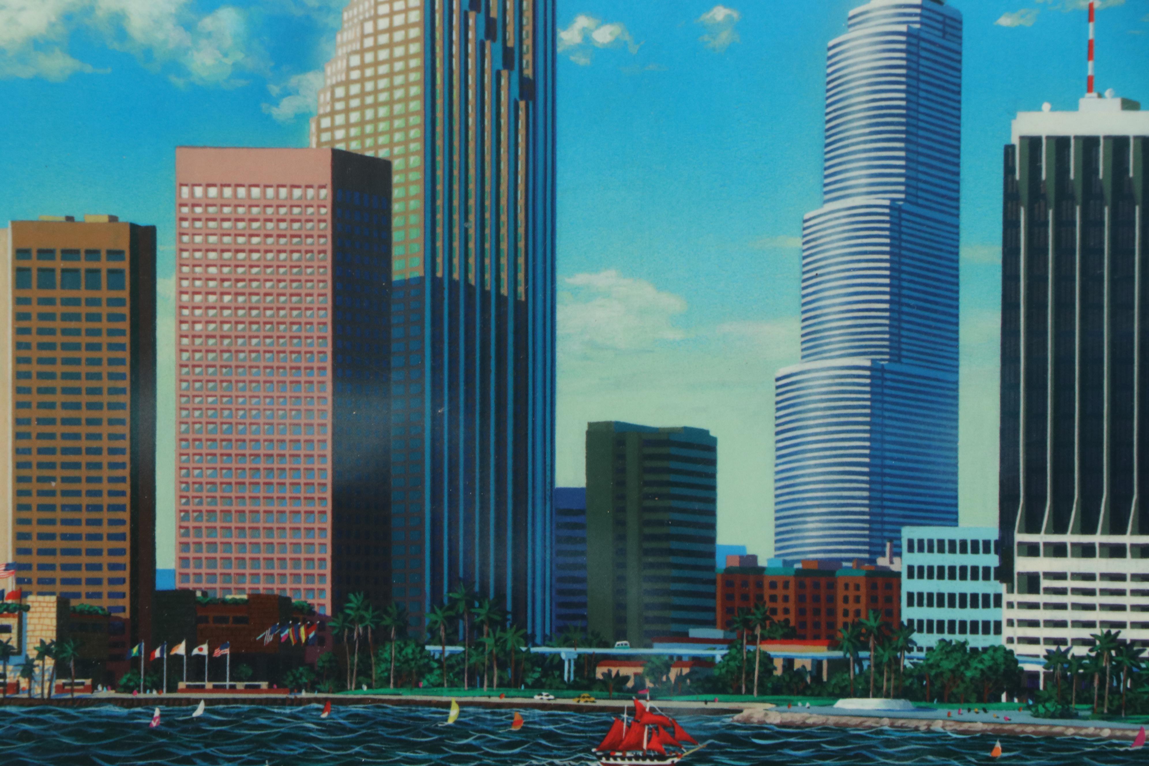 Alexander Chen Offset Lithograph "Miami Cruising," circa 1990s