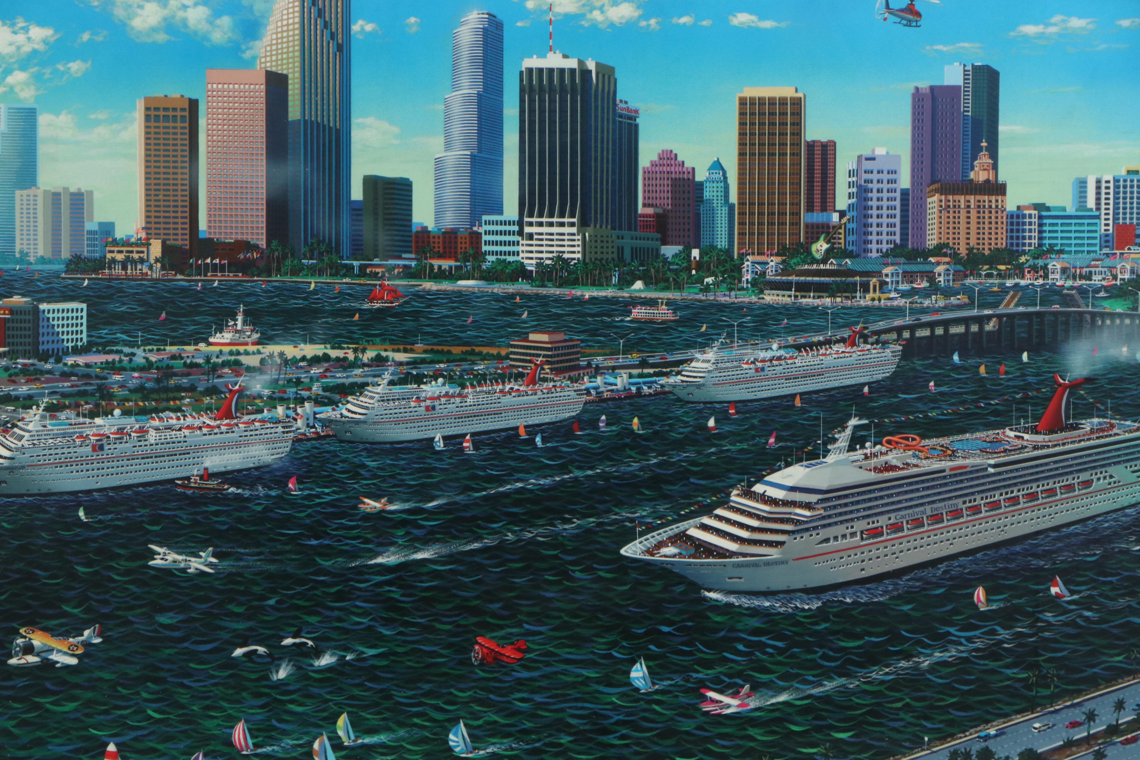 Alexander Chen Offset Lithograph "Miami Cruising," circa 1990s