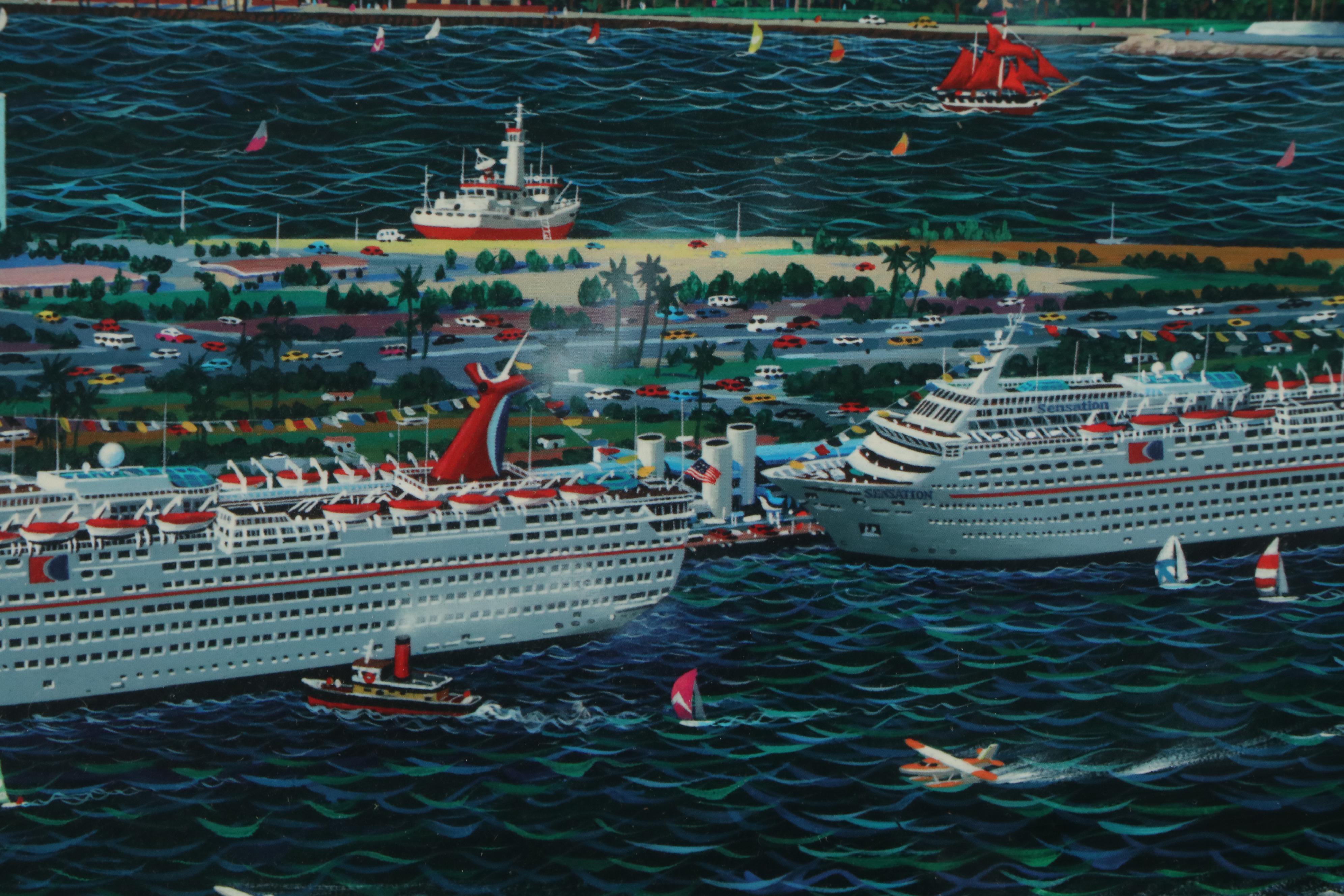 Alexander Chen Offset Lithograph "Miami Cruising," circa 1990s