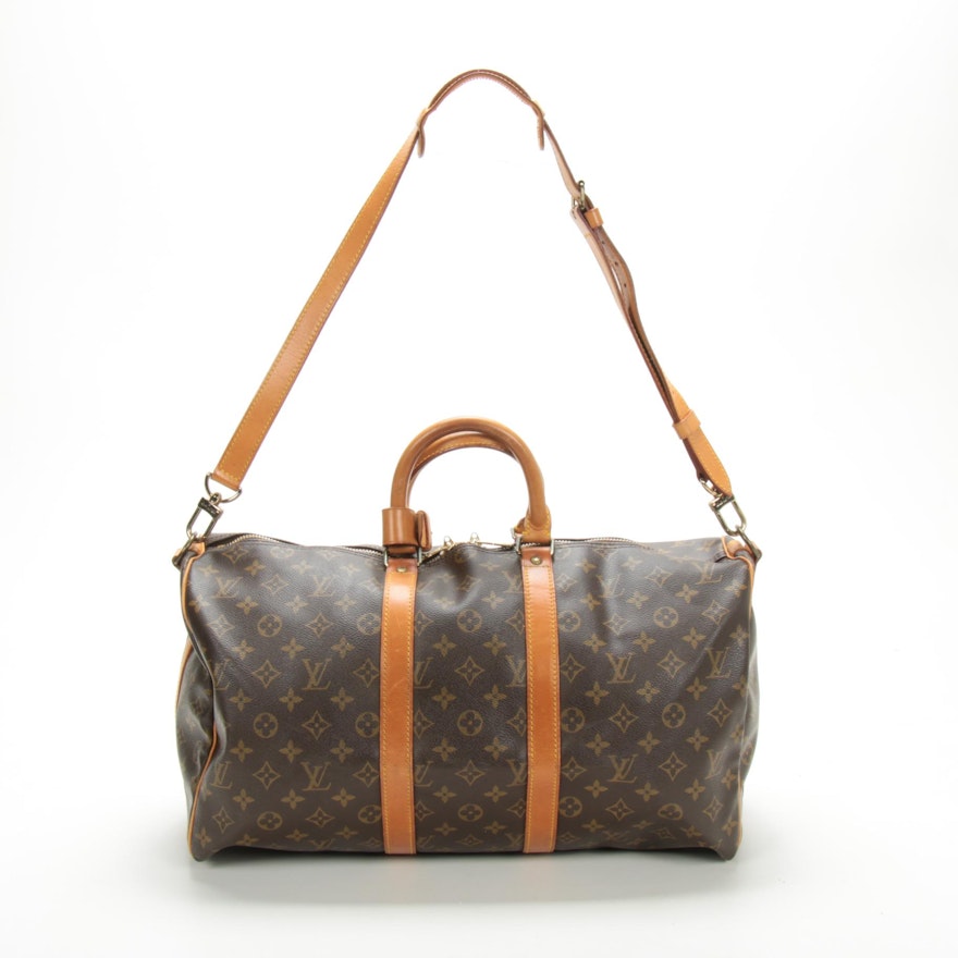Louis Vuitton Keepall Bandouliere 45 Duffel in Monogram Canvas and Leather