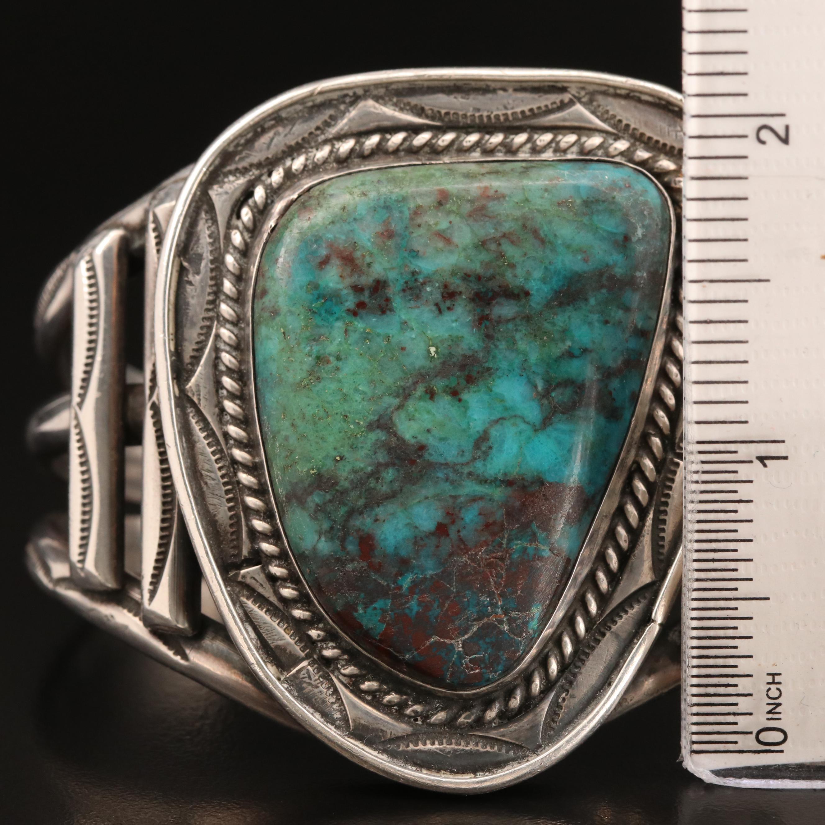 Western Style Sterling Turquoise Cuff