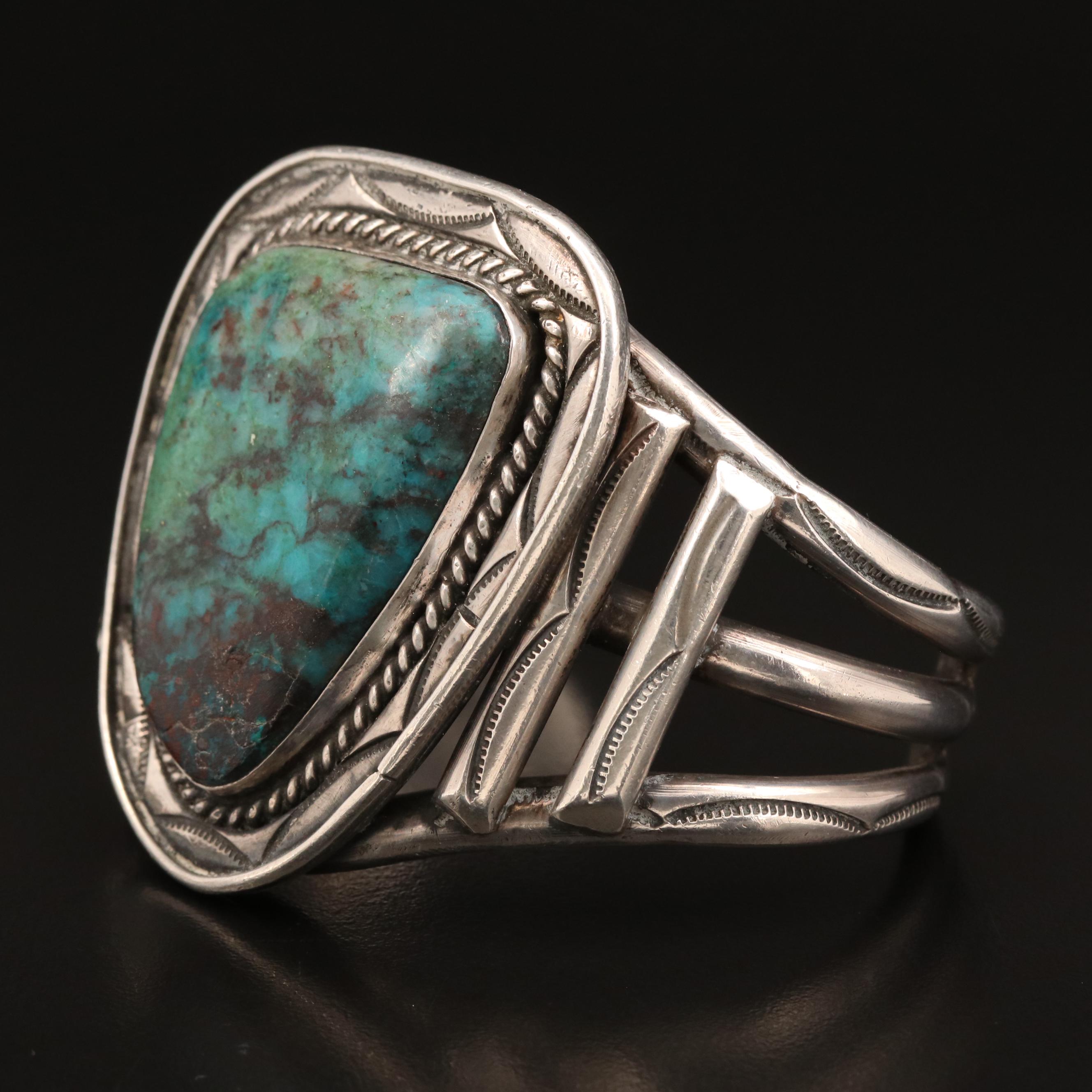 Western Style Sterling Turquoise Cuff