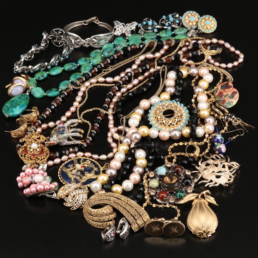 Collection of Jewelry Including Florenza, Sterling and Crown Trifari