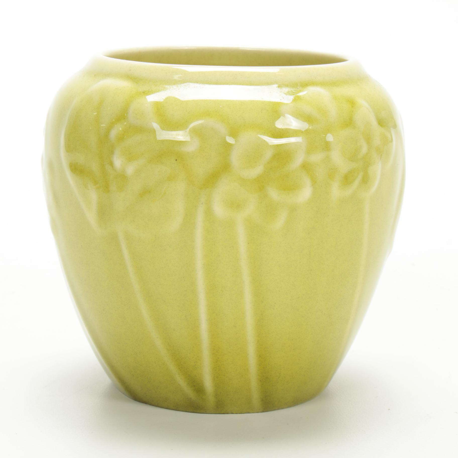 Rookwood Pottery "Violets" Chartreuse Jardinière, 1946