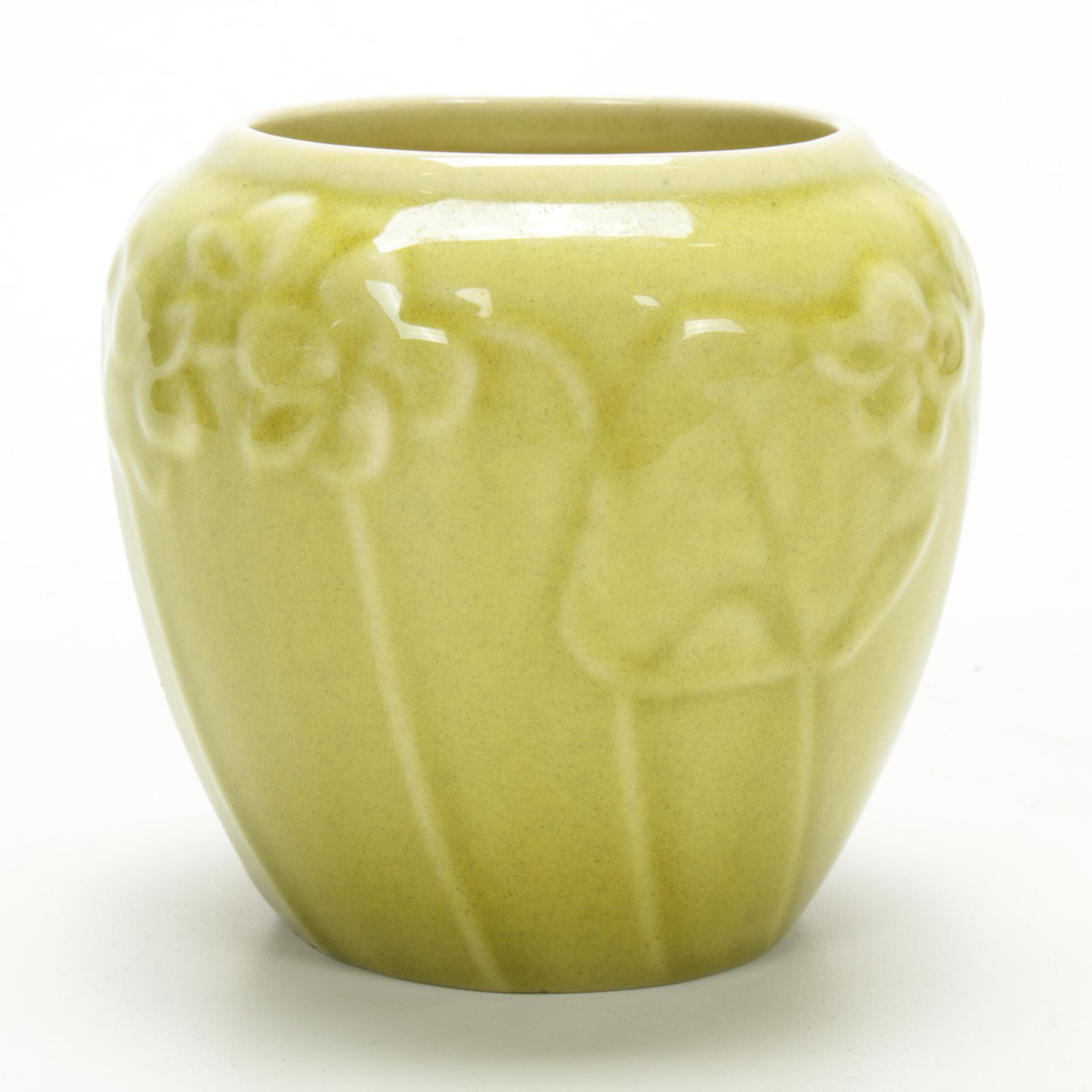 Rookwood Pottery "Violets" Chartreuse Jardinière, 1946