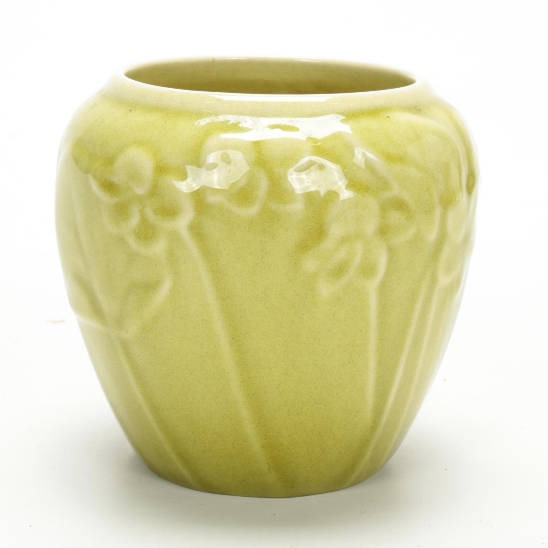 Rookwood Pottery "Violets" Chartreuse Jardinière, 1946