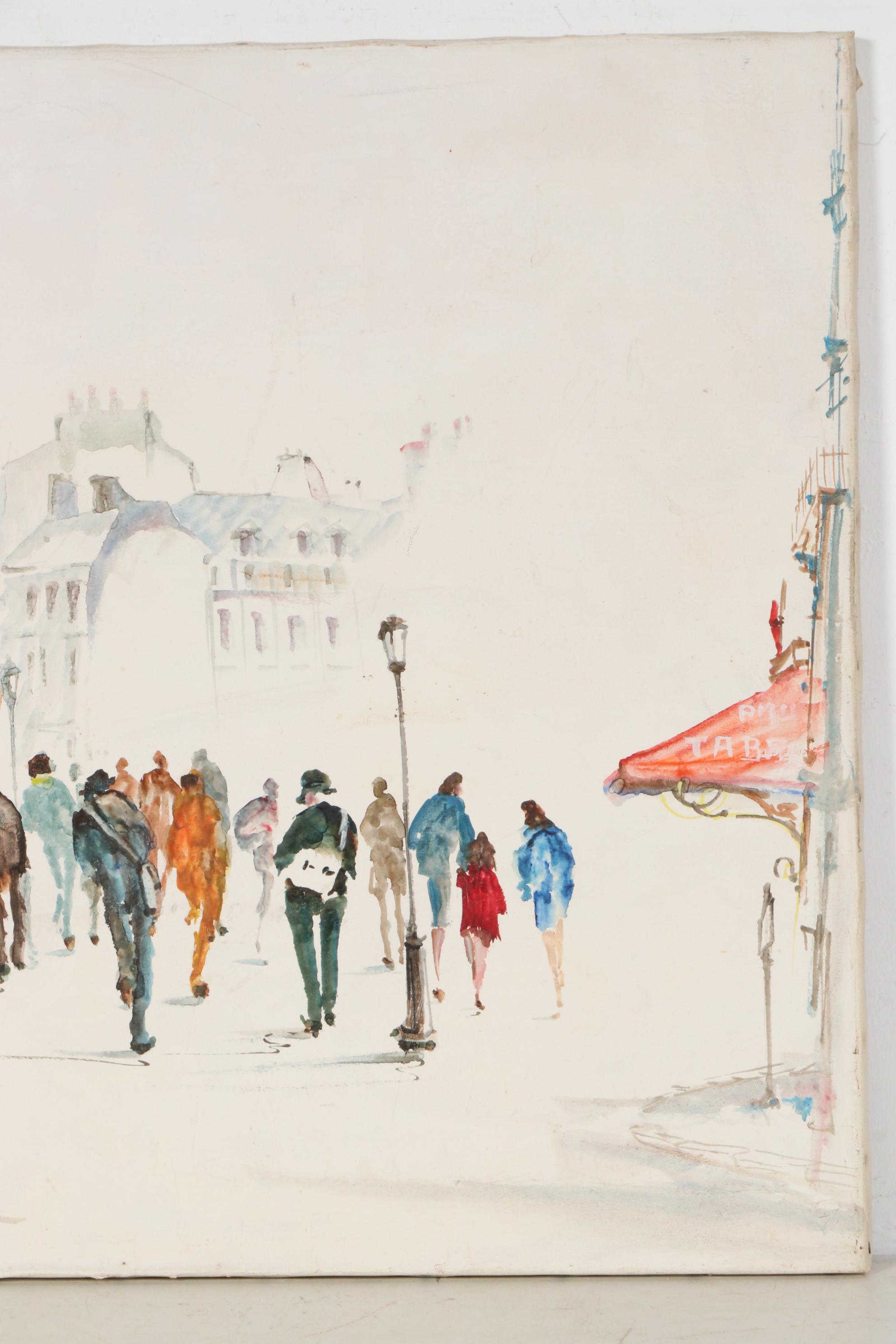 Robert Dago Acrylic Painting, Late 20th Century