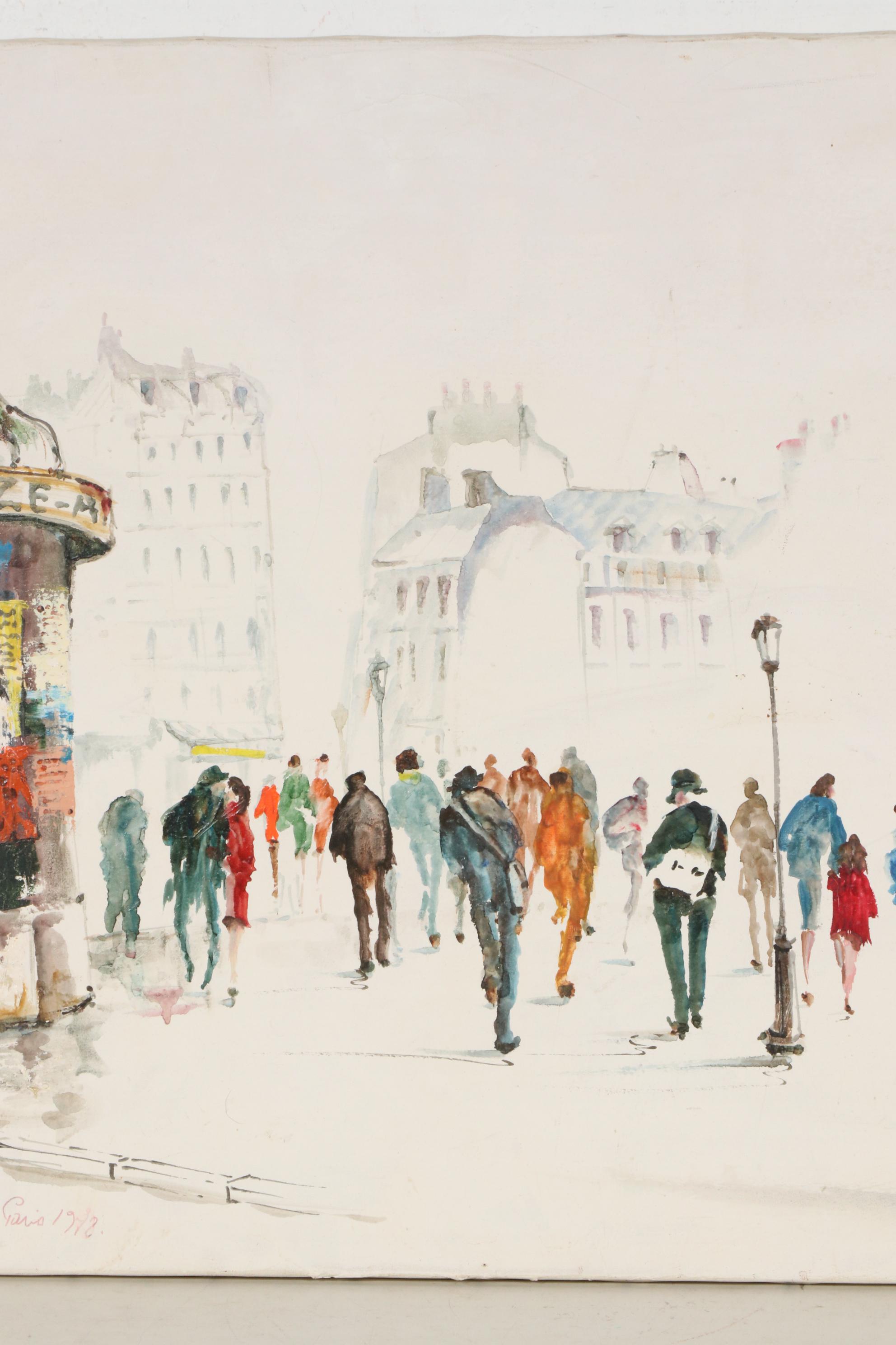 Robert Dago Acrylic Painting, Late 20th Century