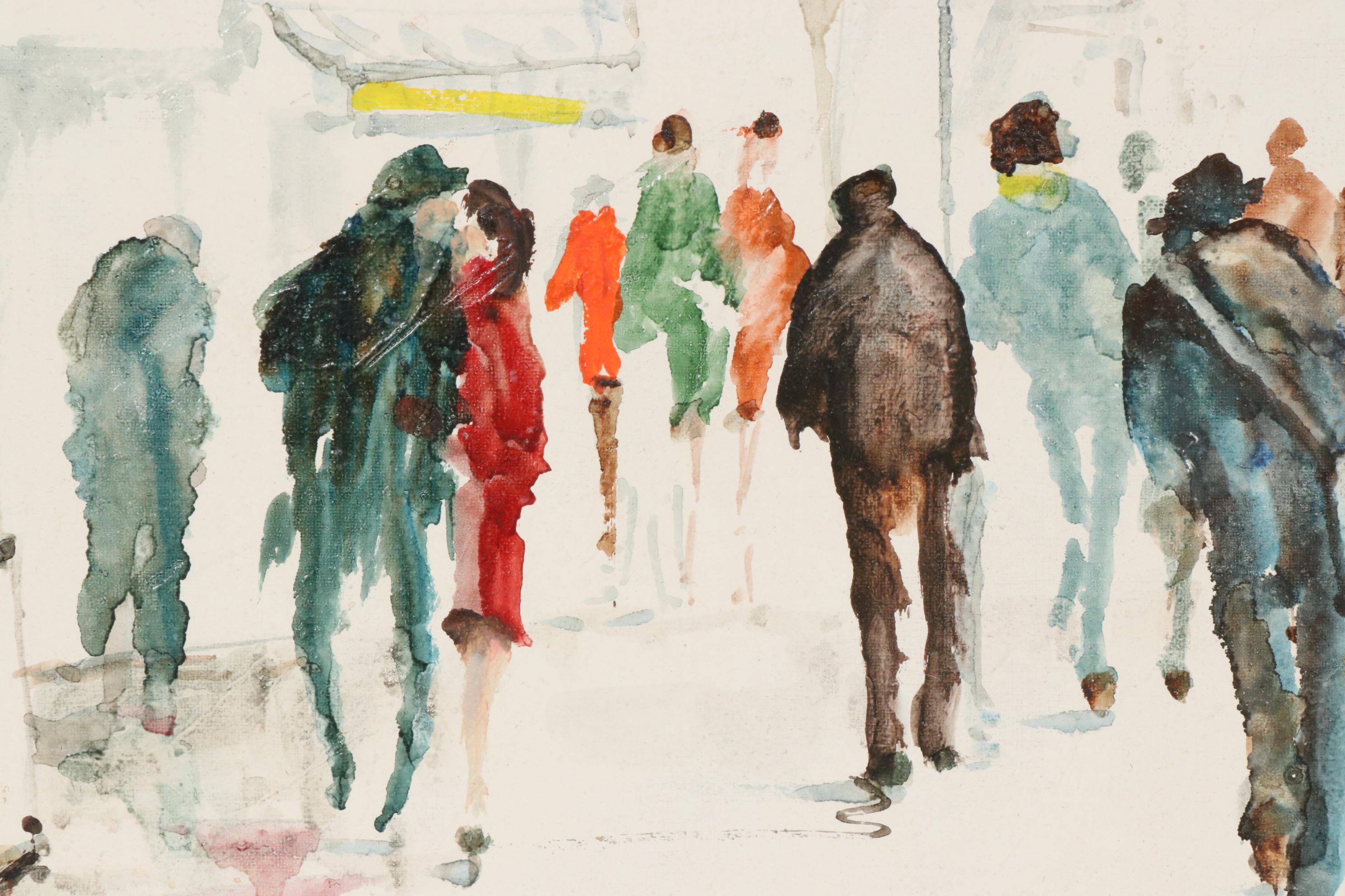 Robert Dago Acrylic Painting, Late 20th Century