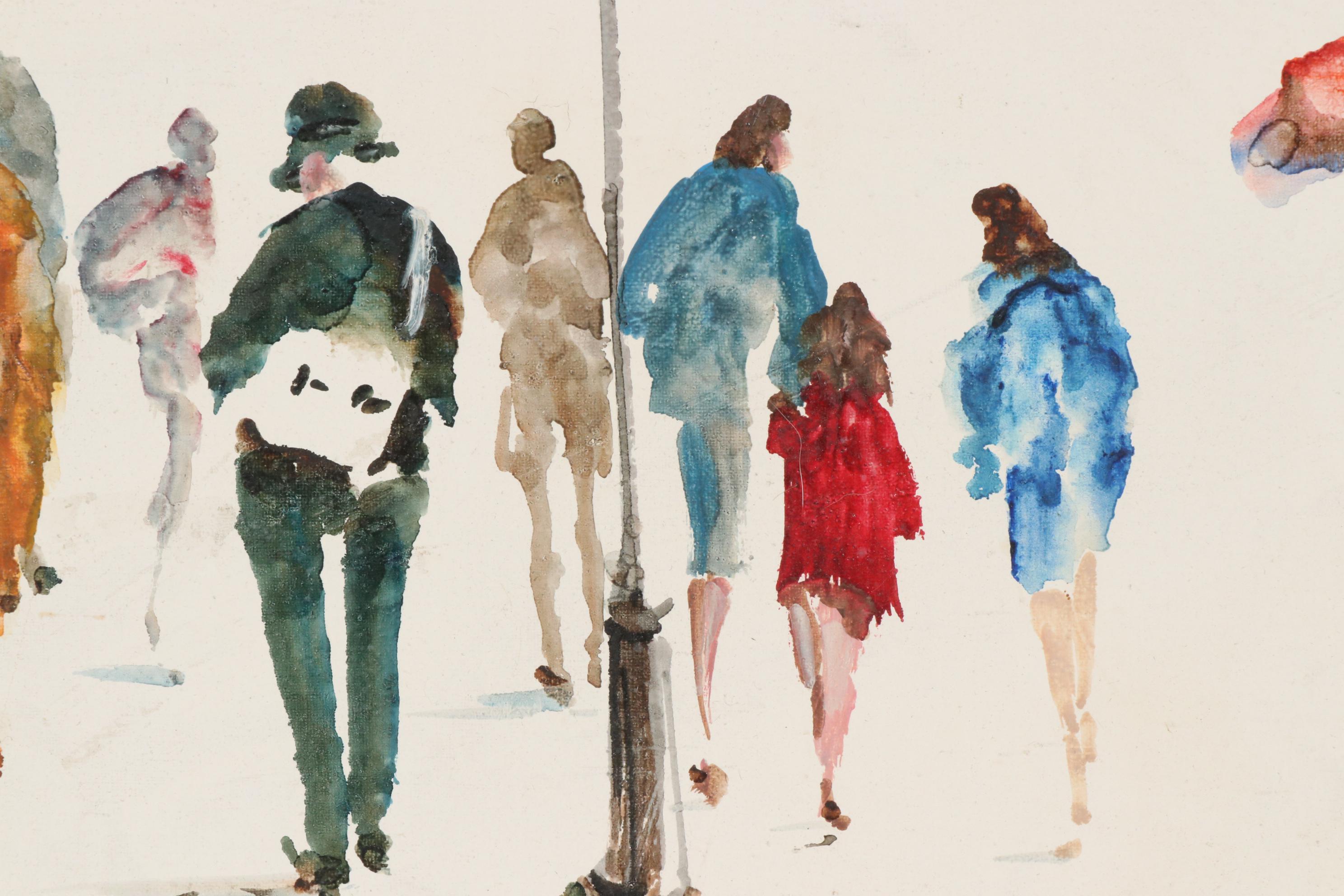 Robert Dago Acrylic Painting, Late 20th Century