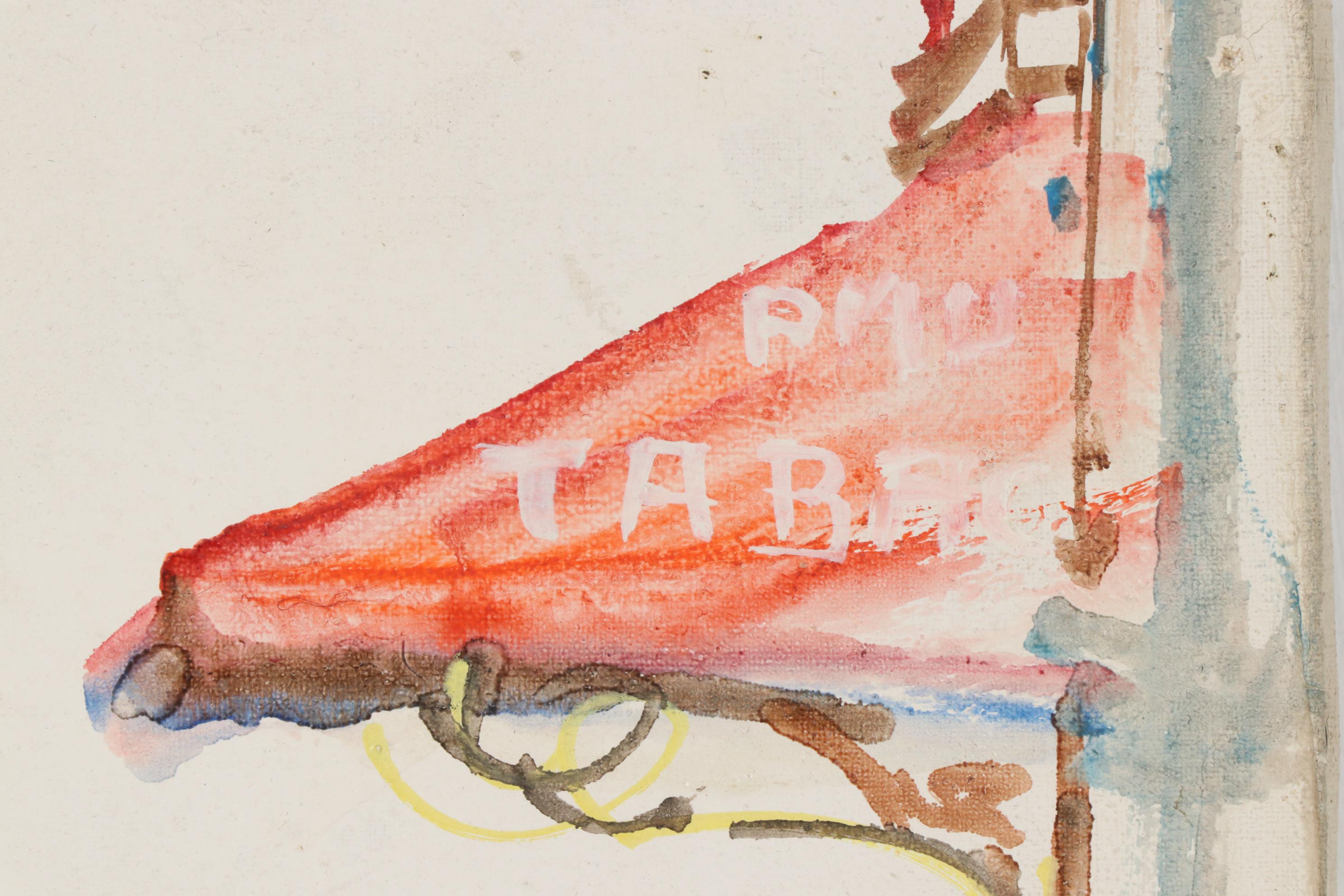 Robert Dago Acrylic Painting, Late 20th Century