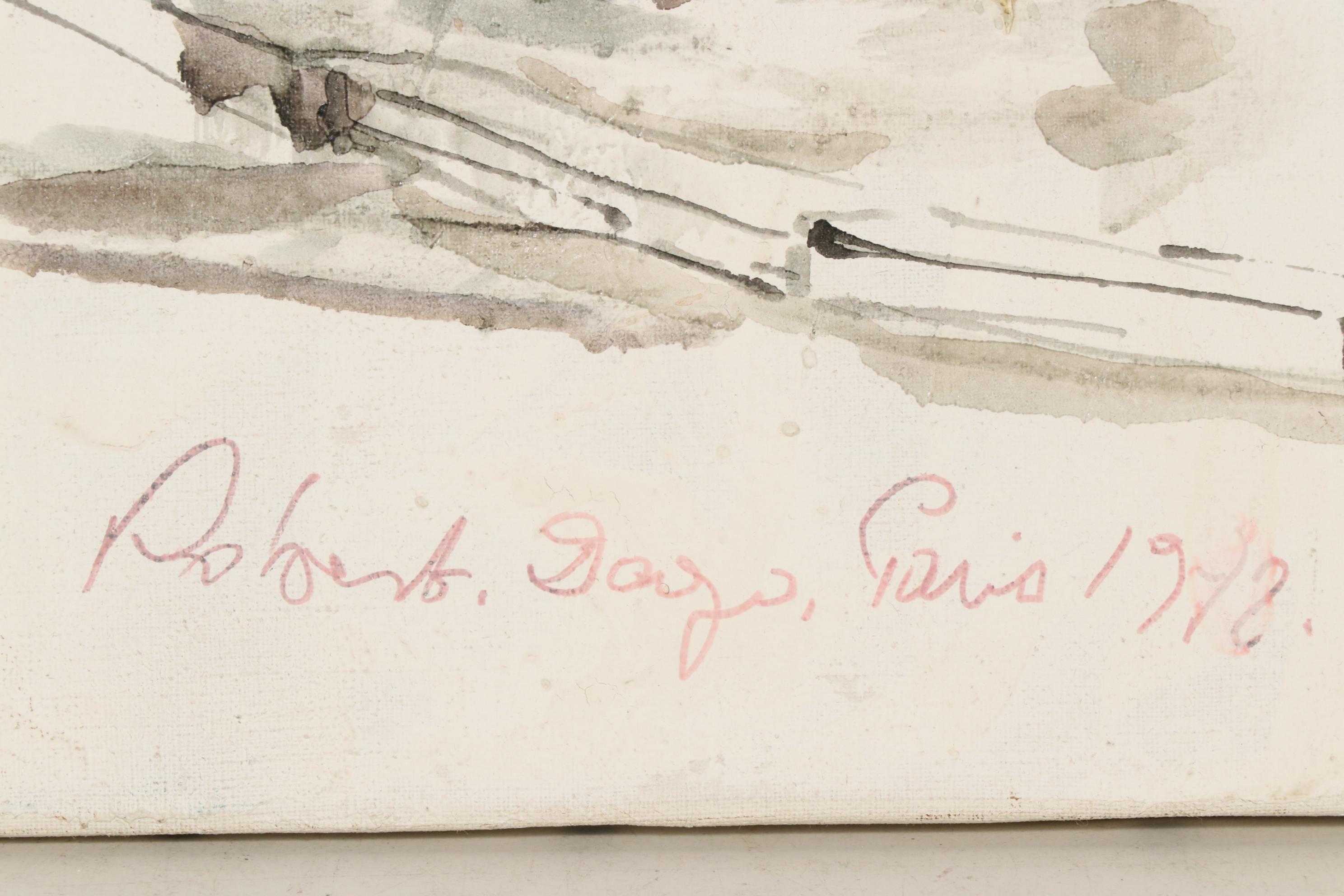 Robert Dago Acrylic Painting, Late 20th Century