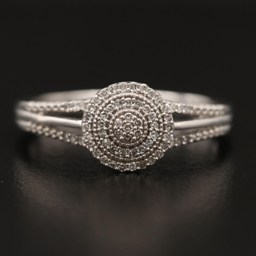 10K Diamond Ring with Open Shoulders