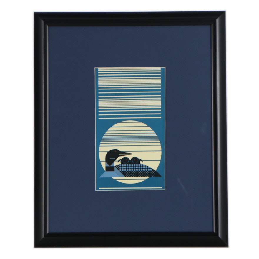 Offset Lithograph after Charley Harper "Loon Rise", 21st Century