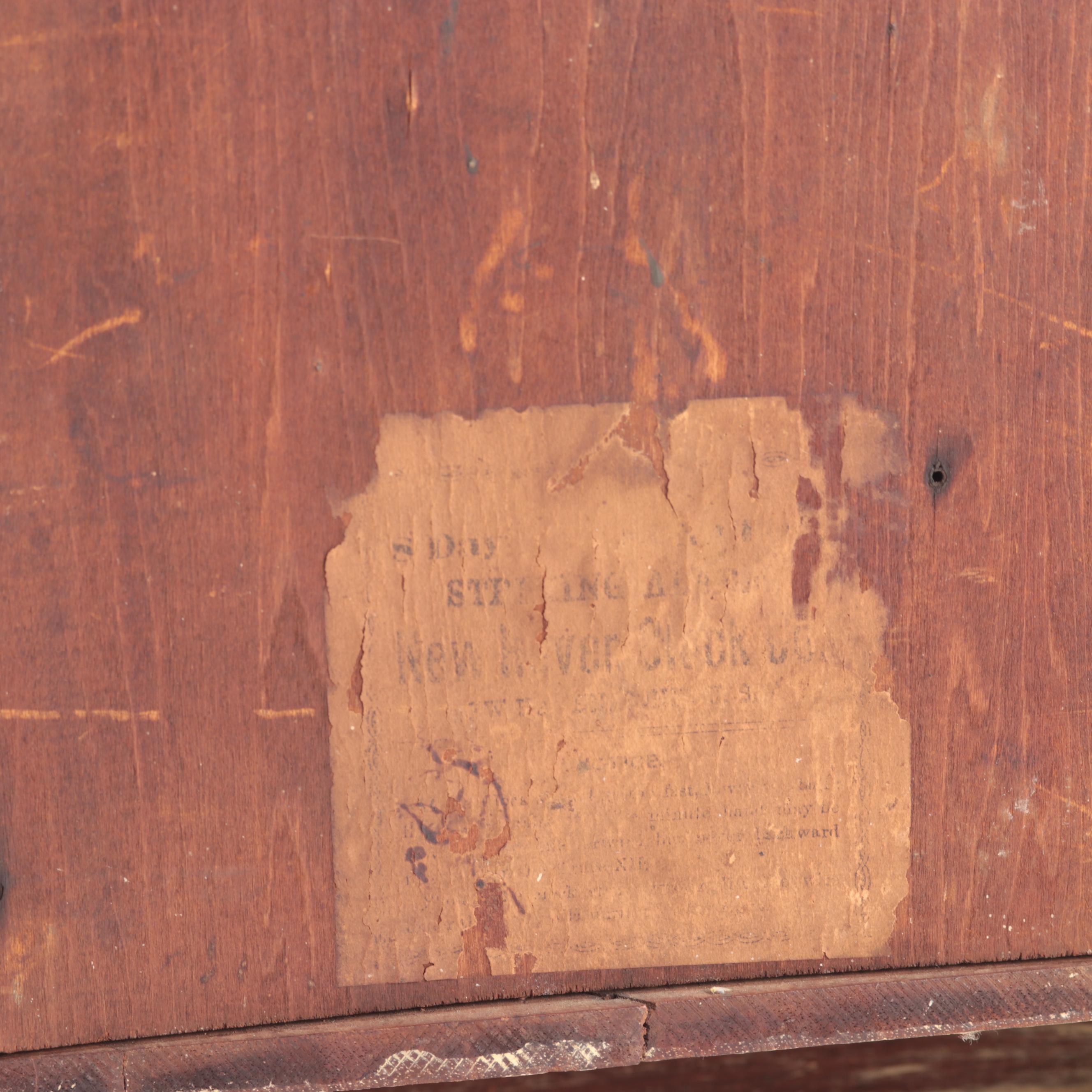 New Haven Clock Co Walnut Gingerbread Clock, Late 19th to Early 20th Century